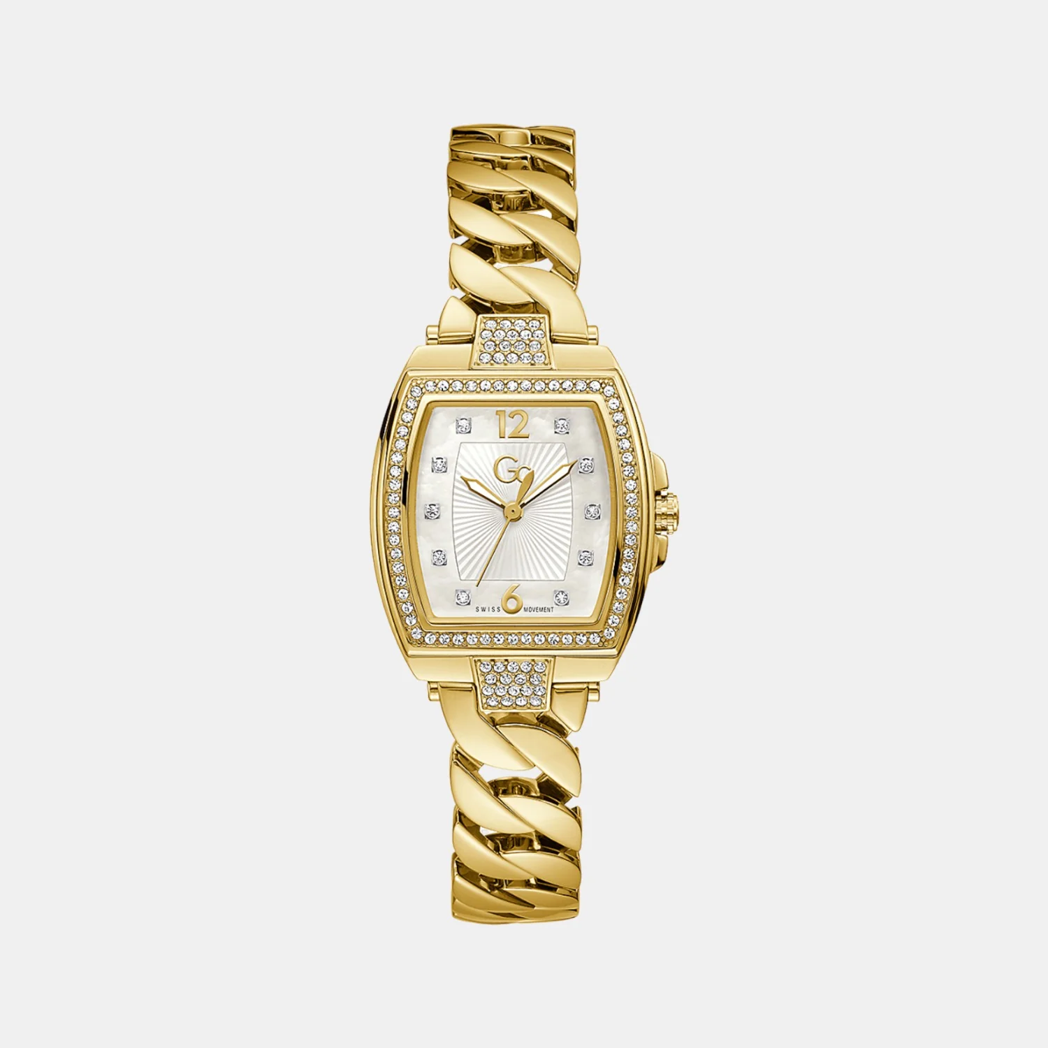 Couture Tonneau Chain Women Quartz Mother Of Pearl Dial Analog Stainless Steel Watch Z11003L1MF