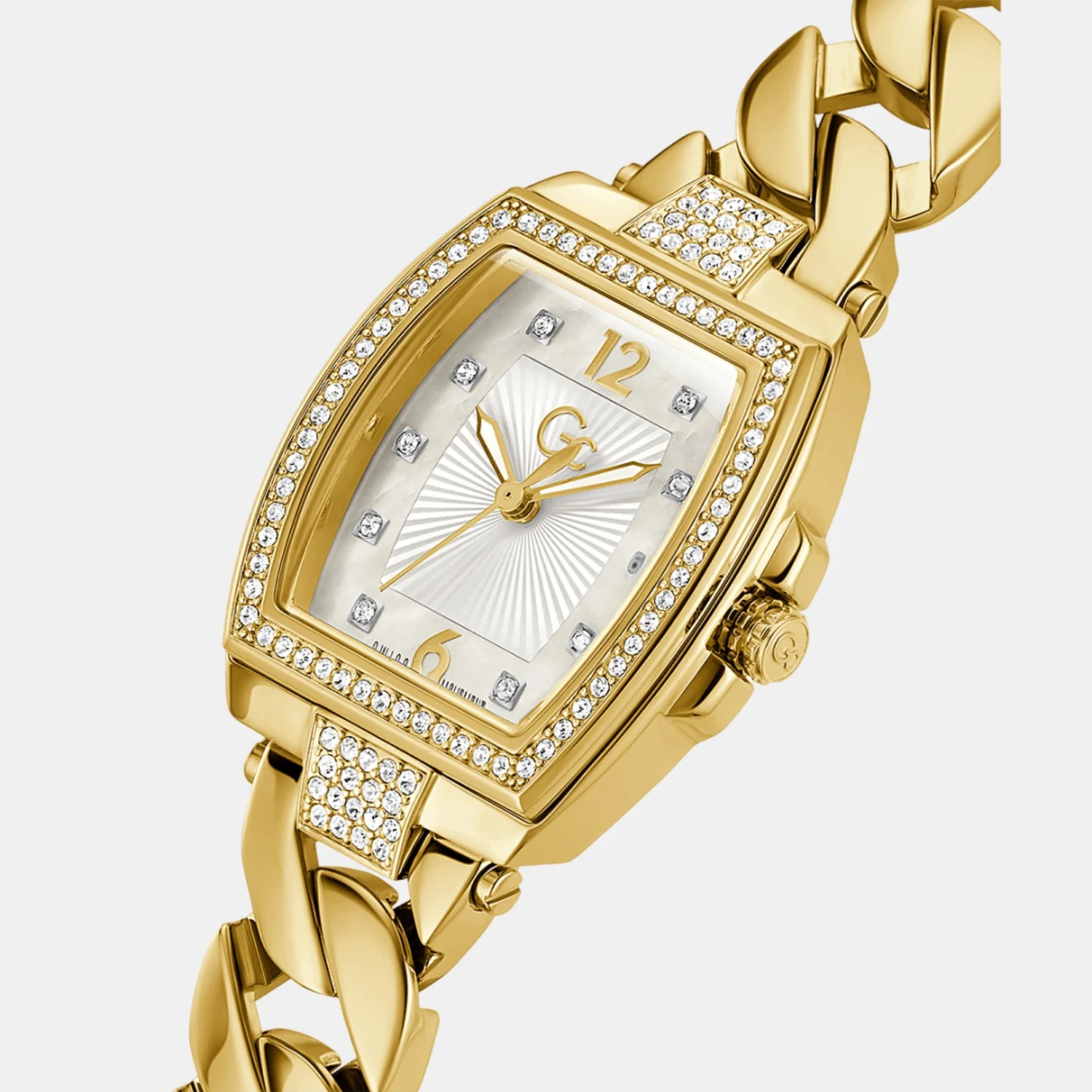 Couture Tonneau Chain Women Quartz Mother Of Pearl Dial Analog Stainless Steel Watch Z11003L1MF - Image 4