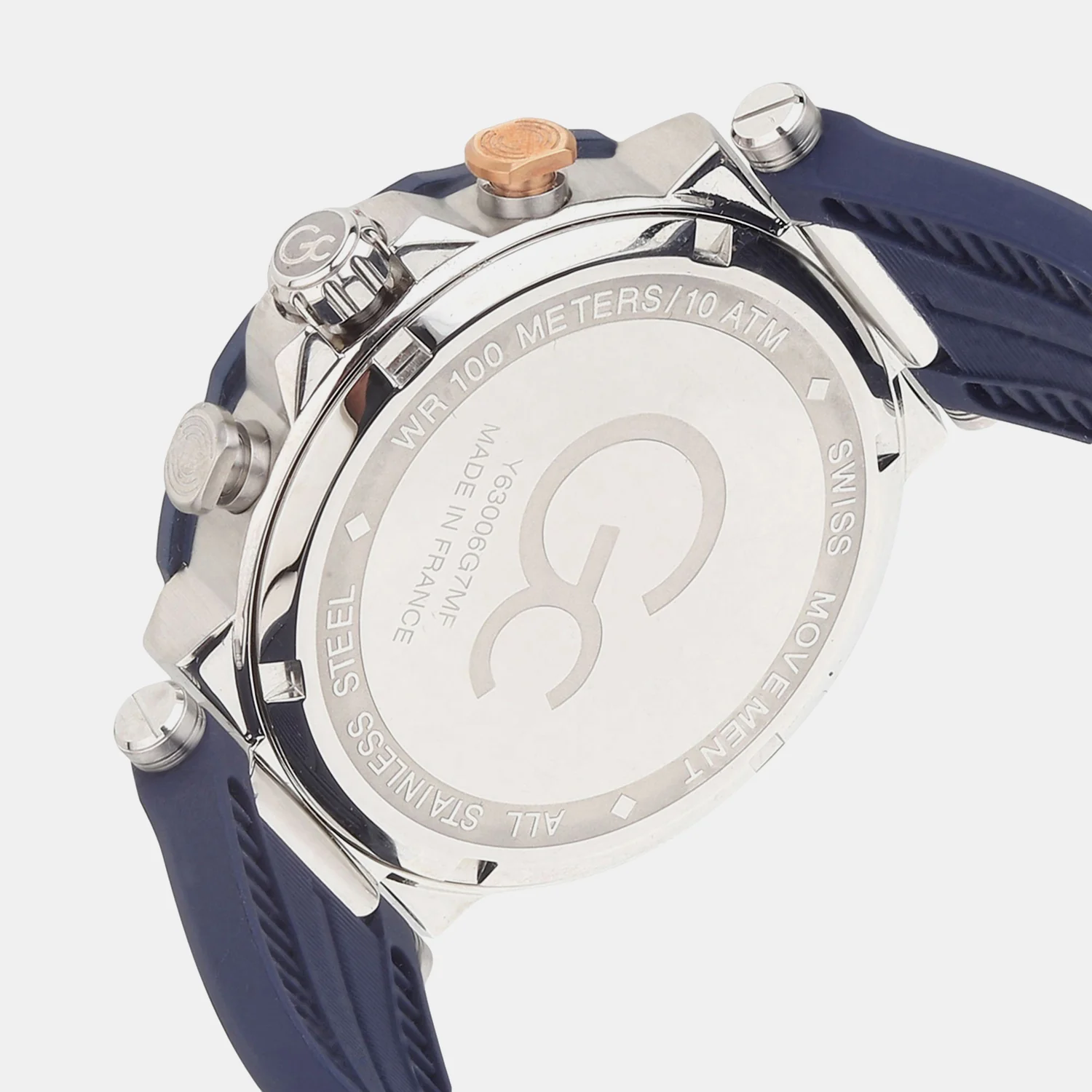 DiverCode Chrono Men Quartz Blue Dial Chronograph Silicone Watch Y63006G7MF - Image 2