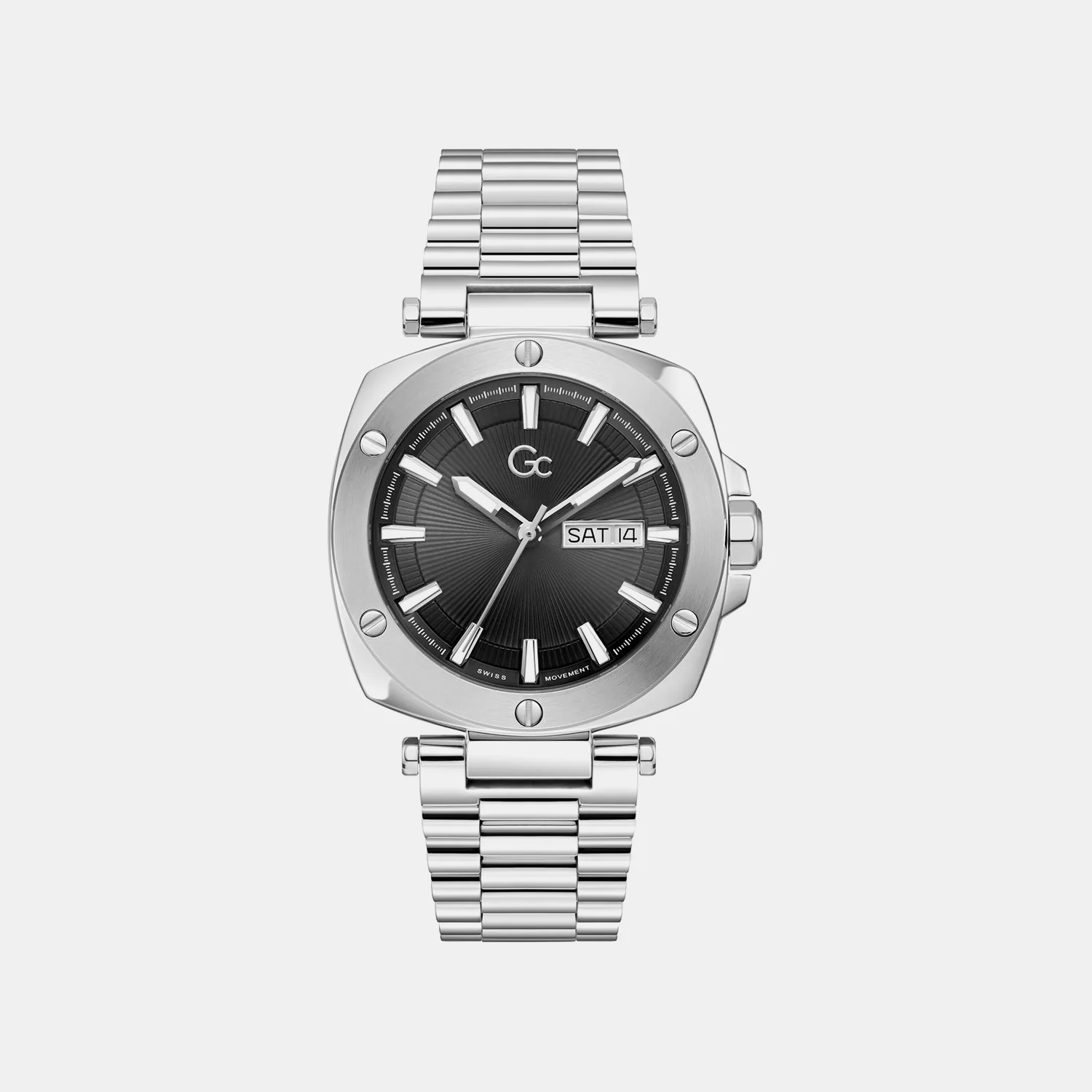Dress Men Quartz Black Dial Analog Stainless Steel Watch Z78001G2