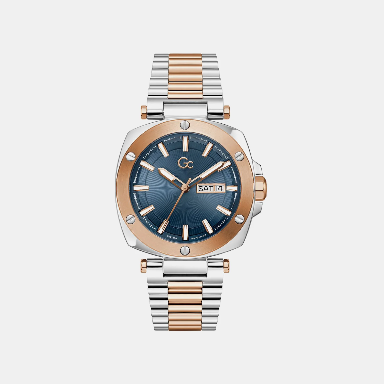 Dress Men Quartz Blue Dial Analog Stainless Steel Watch Z78002G7