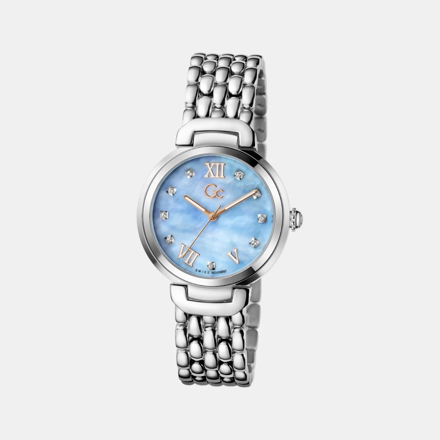 Dress Women Quartz Blue Mother Of Pearl Dial Analog Stainless Steel Watch Z64003L3 - Image 2