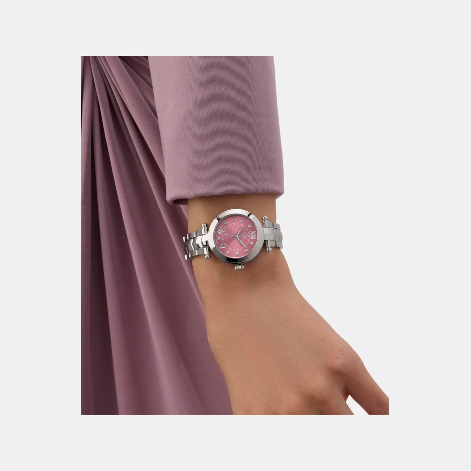 Dress Women Quartz Pink Dial Analog Stainless Steel Watch Y93008L3 - Image 6