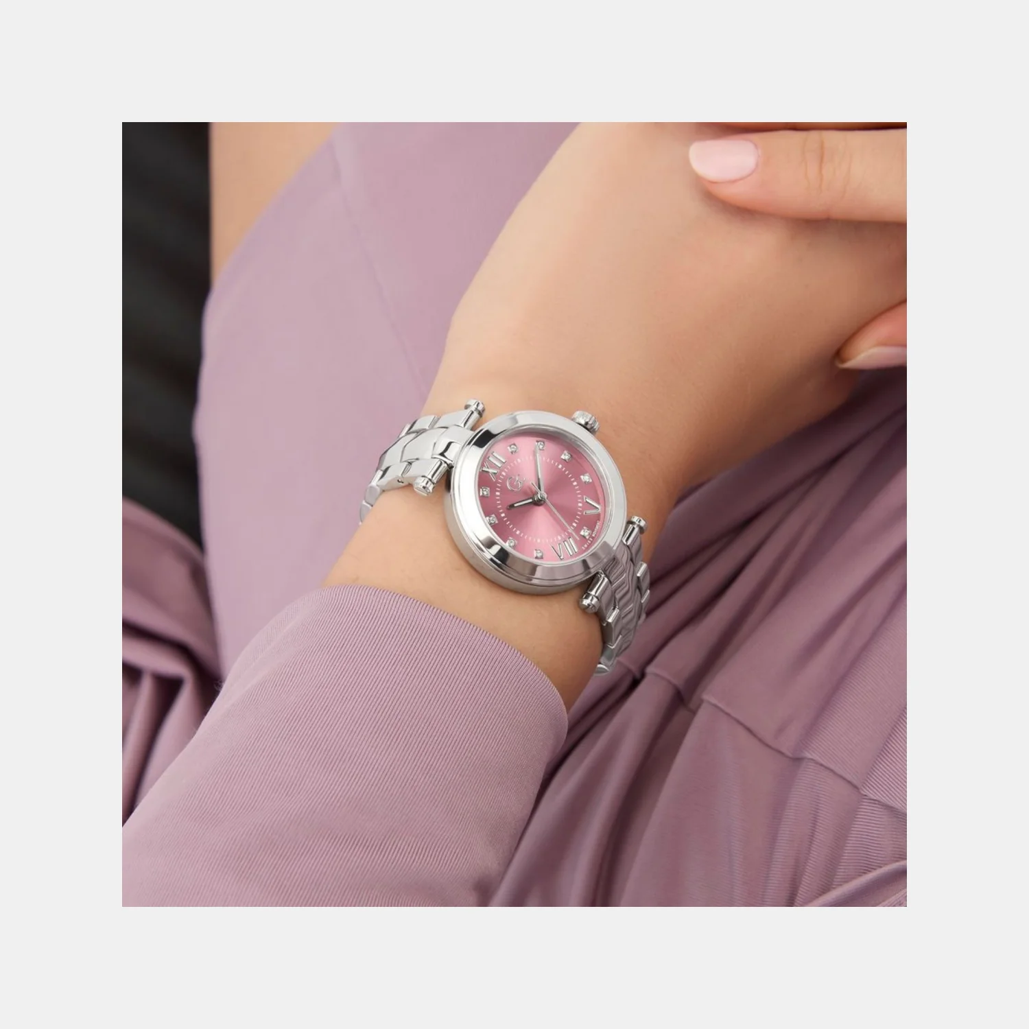 Dress Women Quartz Pink Dial Analog Stainless Steel Watch Y93008L3 - Image 7