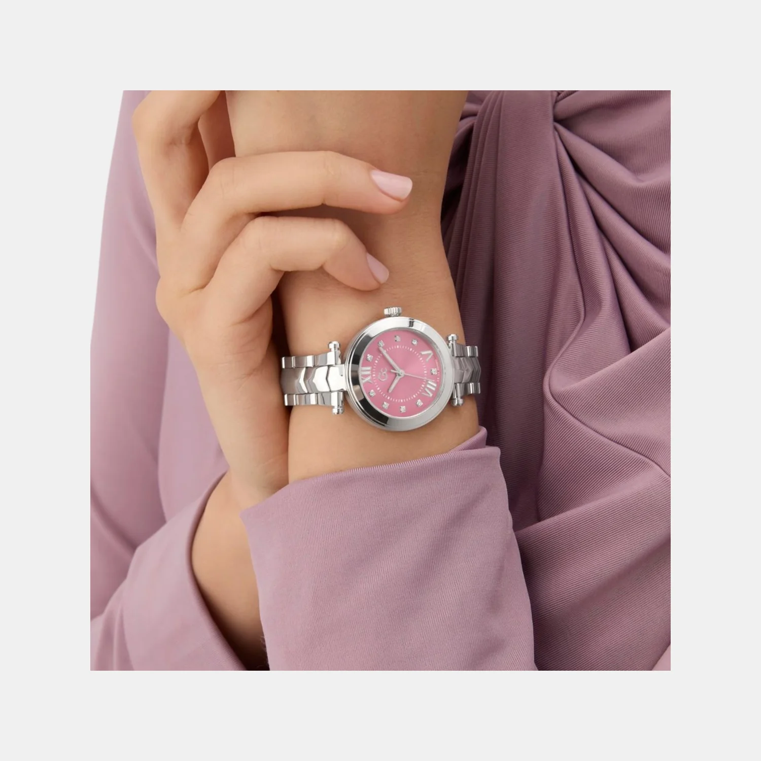 Dress Women Quartz Pink Dial Analog Stainless Steel Watch Y93008L3 - Image 8