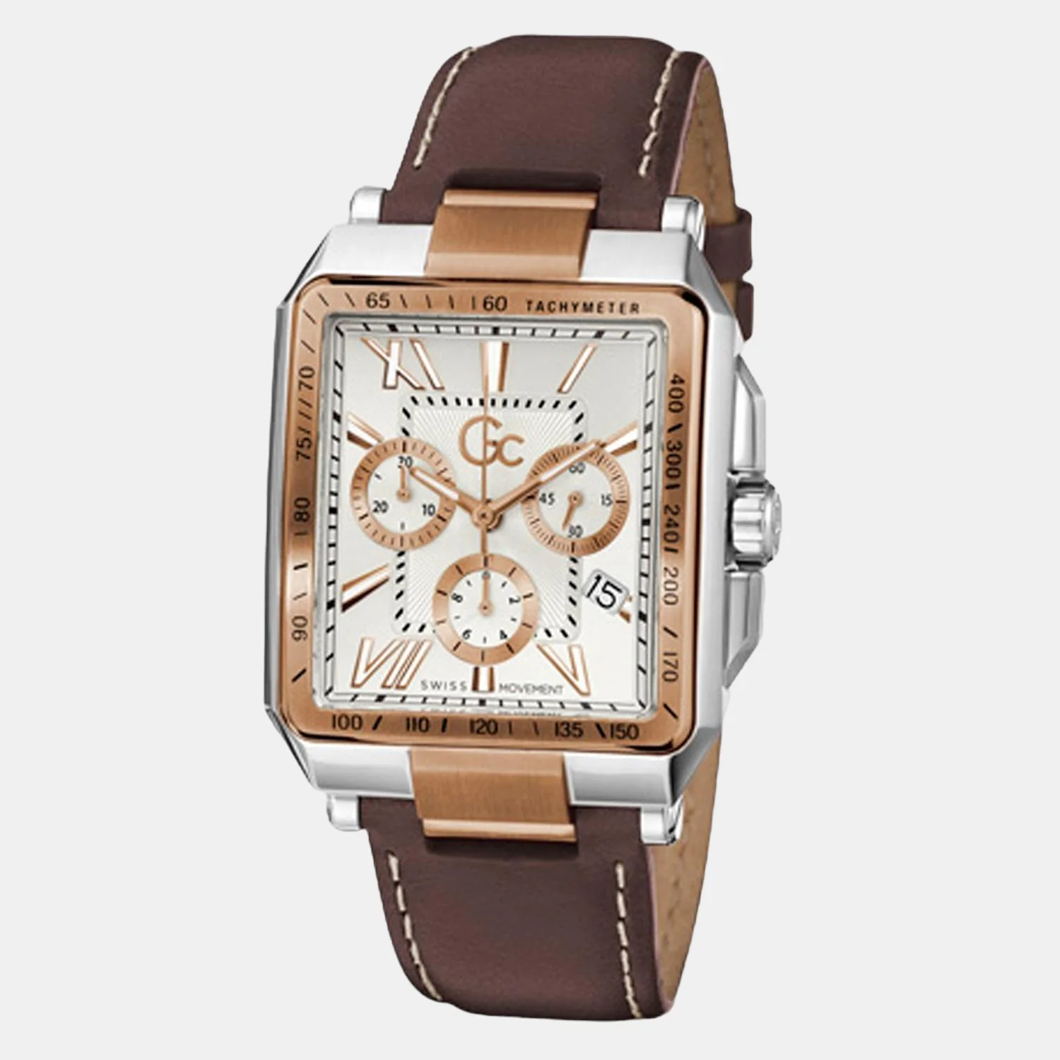 Elite Men Quartz White Dial Chronograph Leather Watch Z06002G1MF - Image 5