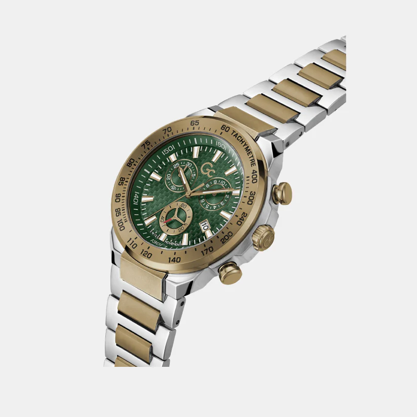 First Class Men Quartz Green Dial Chronograph Stainless Steel Watch Z35002G9MF - Image 5