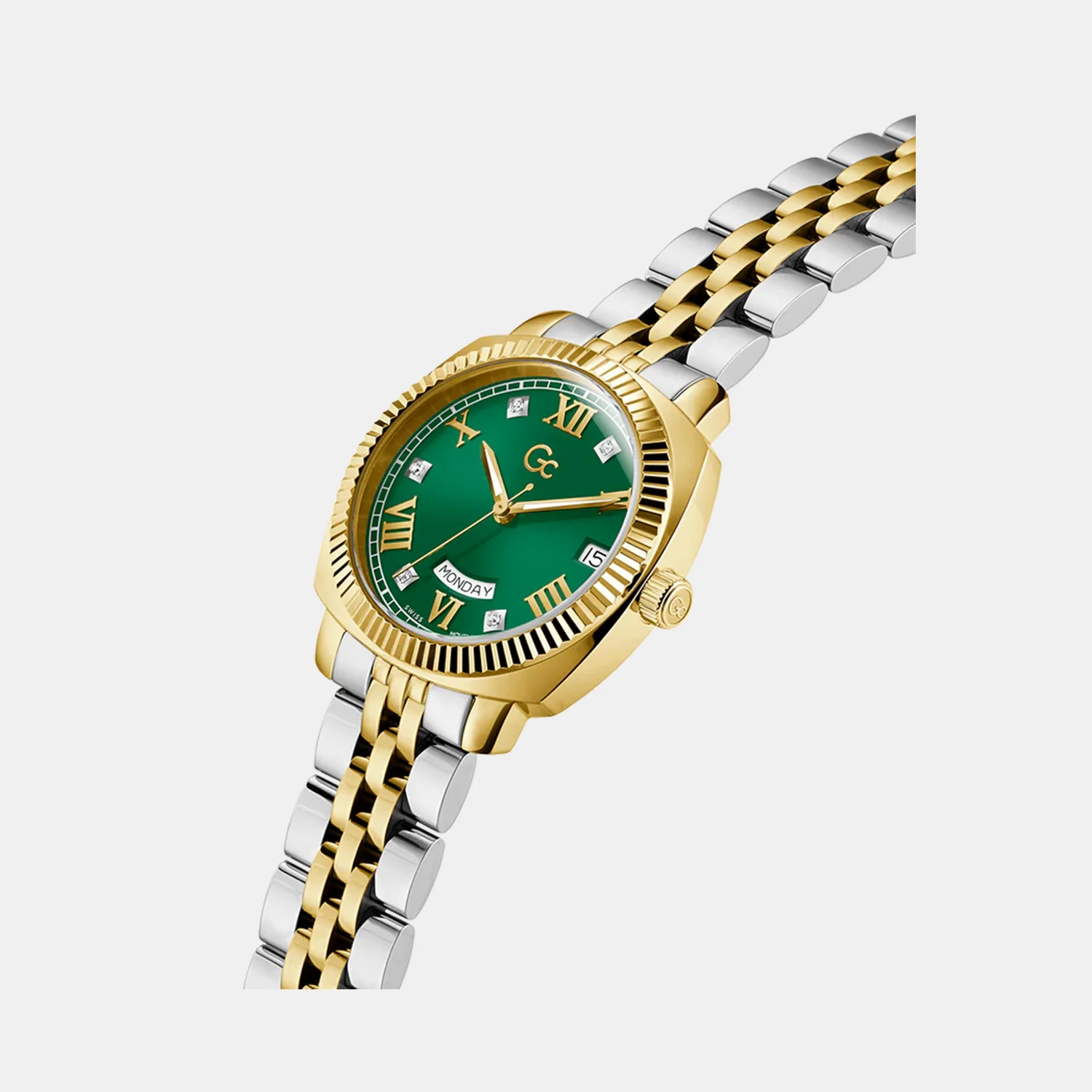 Flair Coussin Women Women Quartz Green Dial Analog Stainless Steel Watch Z44002L9MF - Image 3