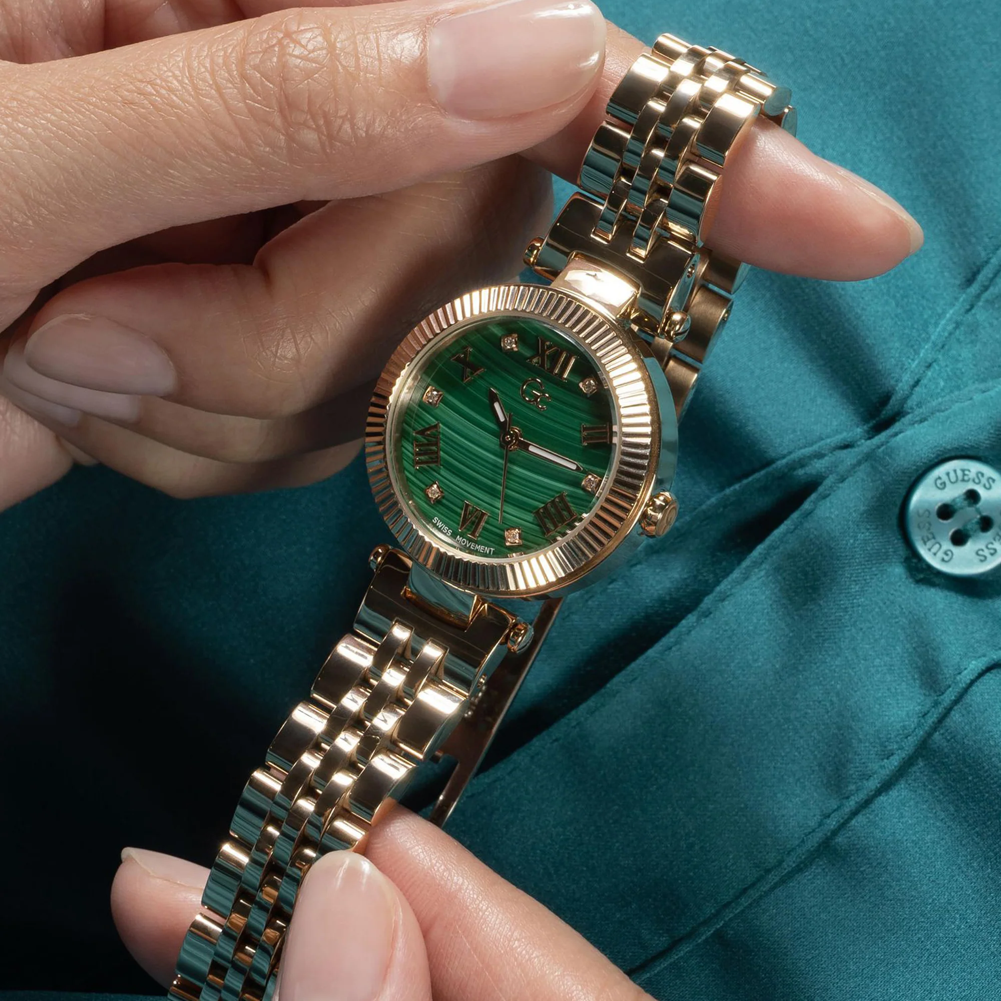 Flair Small Women Quartz Green Dial Analog Stainless Steel Watch Z02006L9MF - Image 7
