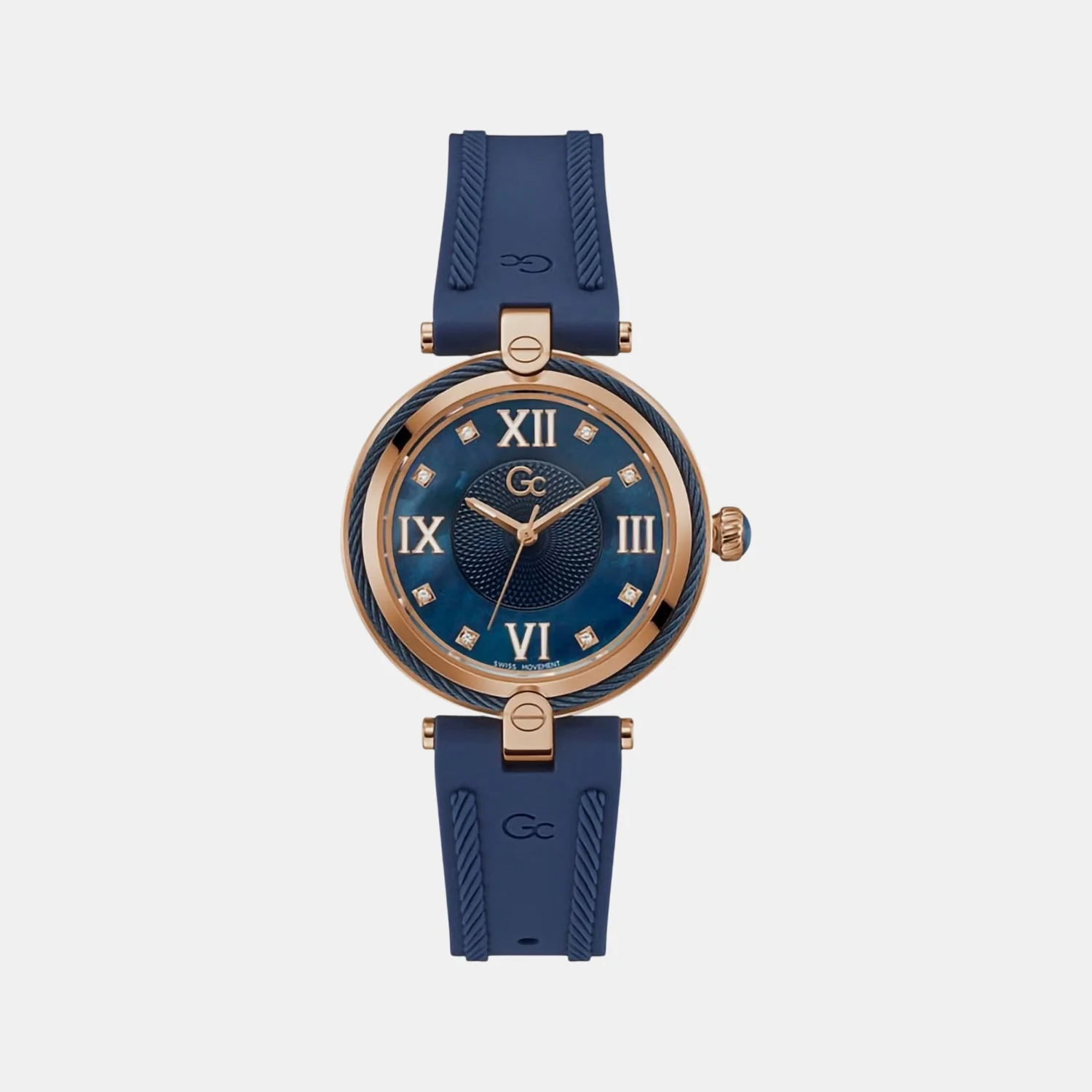 Fusion Cable Women Quartz Mother Of Pearl Dial Analog Silicone Watch Z15004L7MF