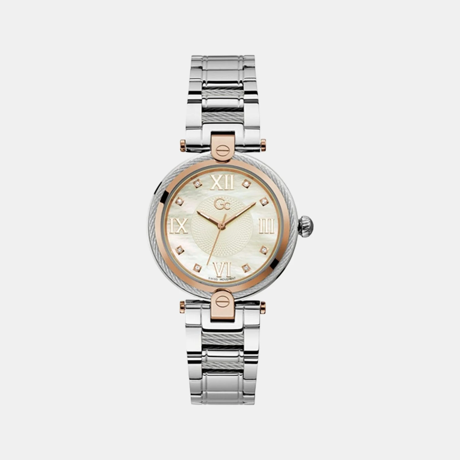 Fusion Cable Women Quartz White Dial Analog Stainless Steel Watch Z15002L1MF