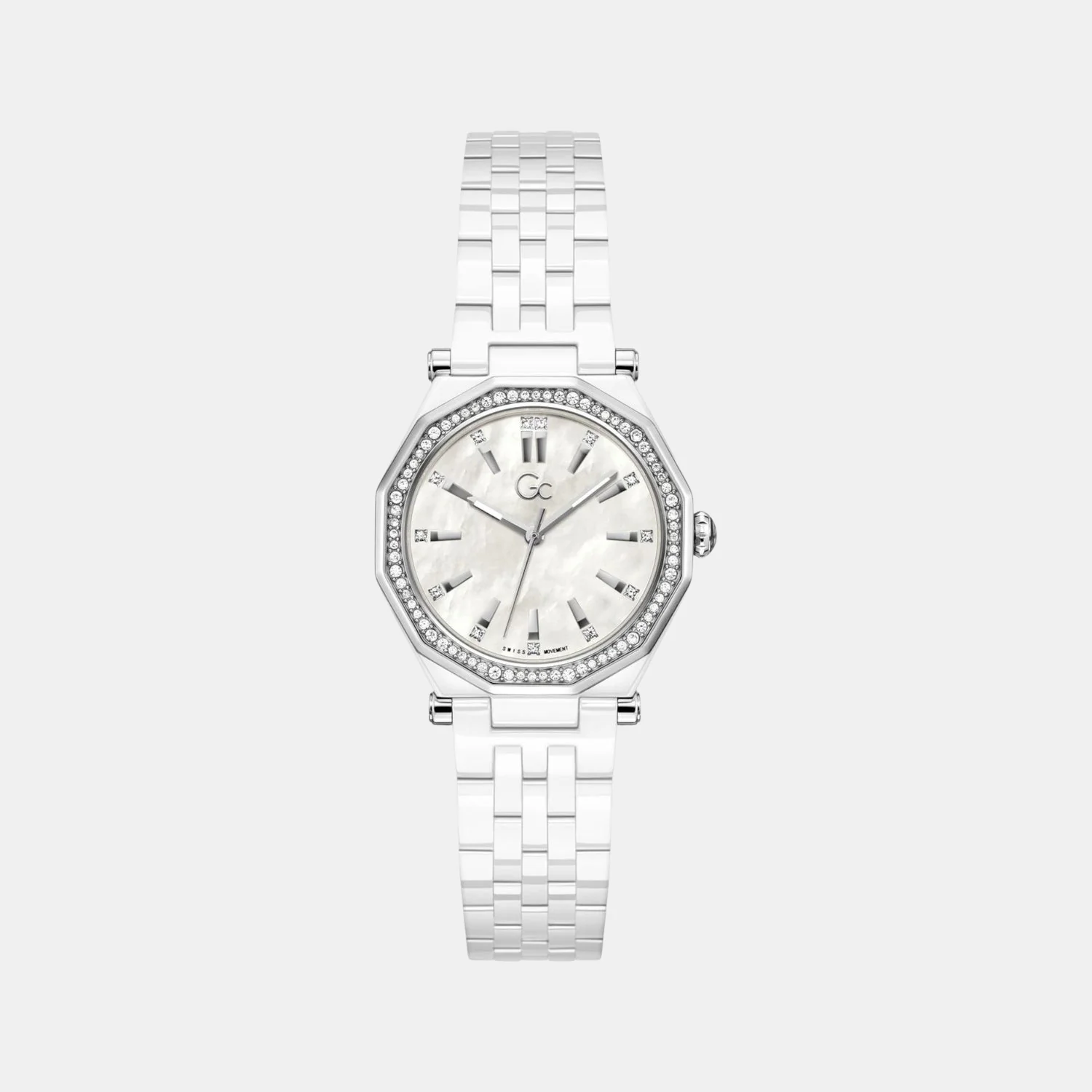 Gc Gleam Women Quartz White Dial Multi-Function Ceramic Watch Z59003L1