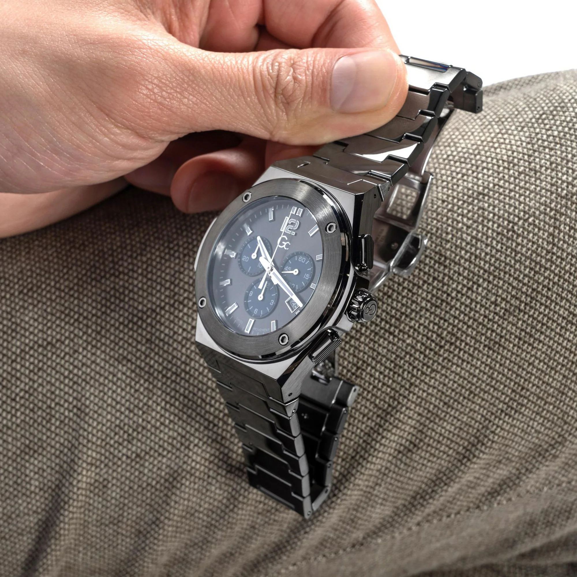 Idol Men Quartz Grey Dial Chronograph Stainless Steel Watch Z33003G5MF - Image 7