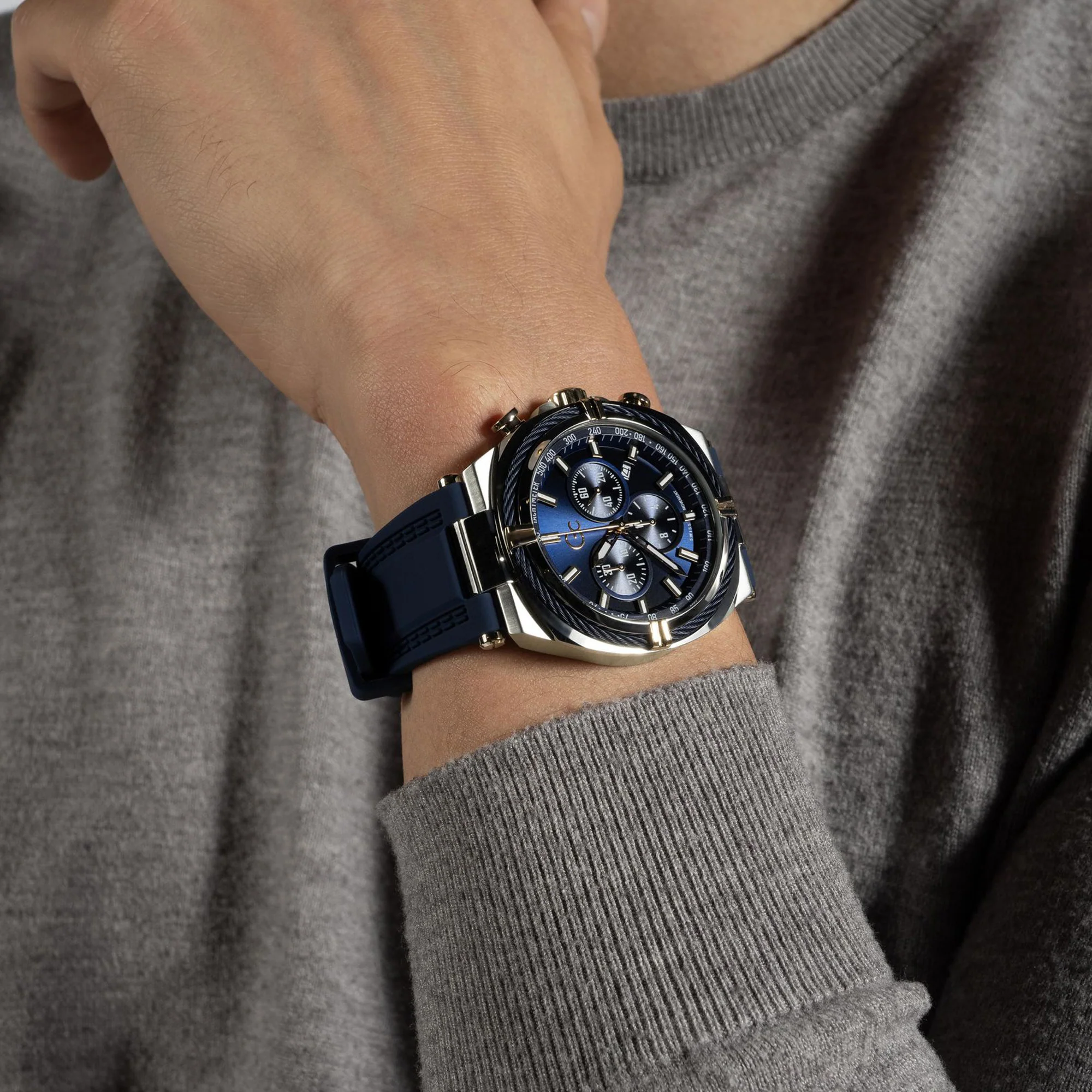 IronClass Chrono Men Quartz Blue Dial Chronograph Silicone Watch Z32003G7MF - Image 9