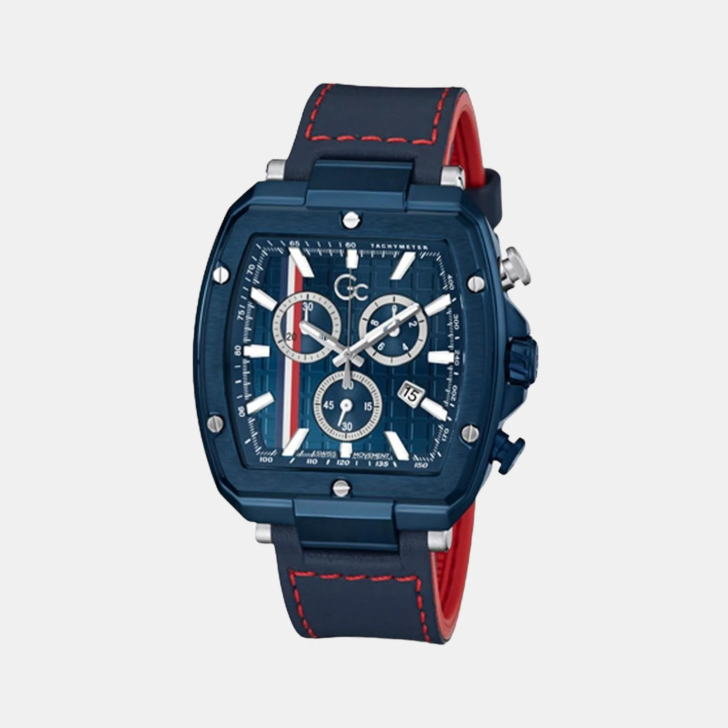 Men Quartz Blue Dial Chronograph Leather Watch Y83004G7MF - Image 2