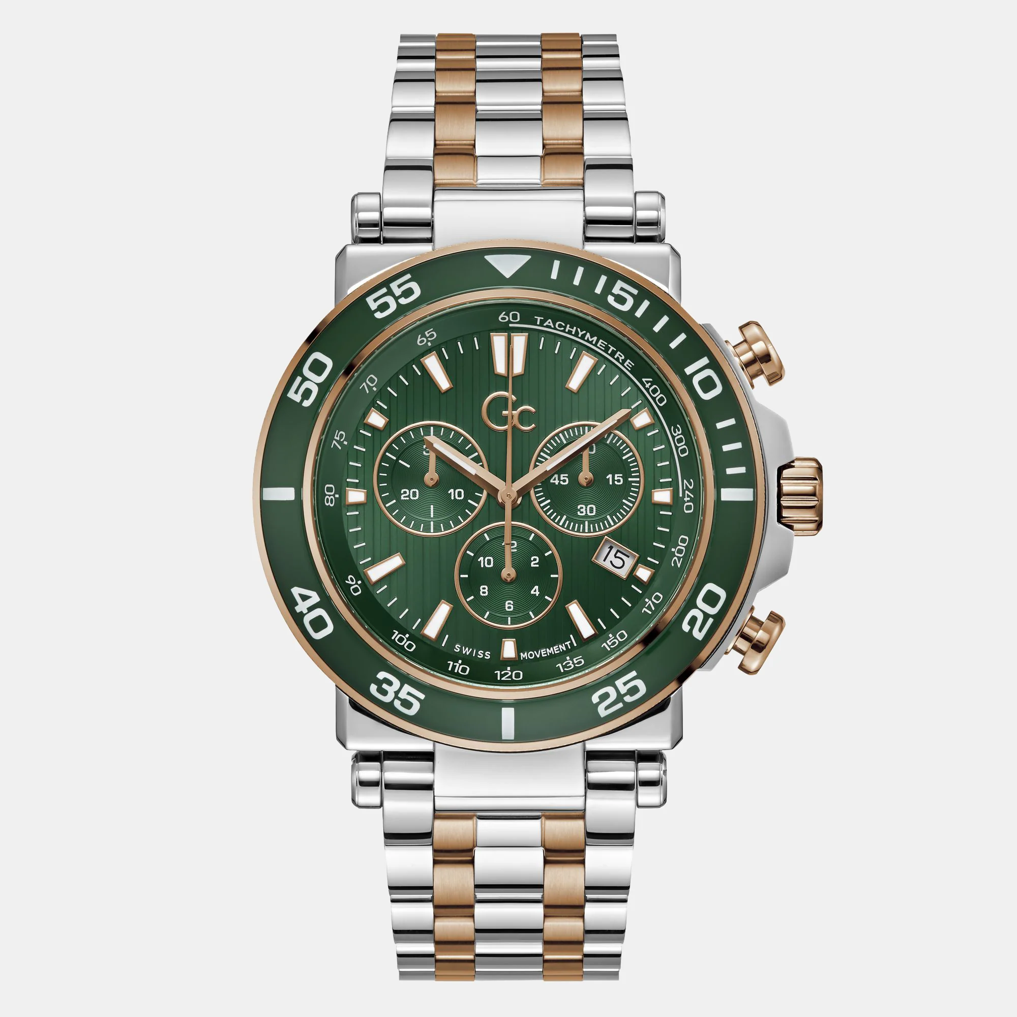 One Sport Chrono Men Quartz Green Dial Chronograph Stainless Steel Watch Z14009G9MF - Image 3