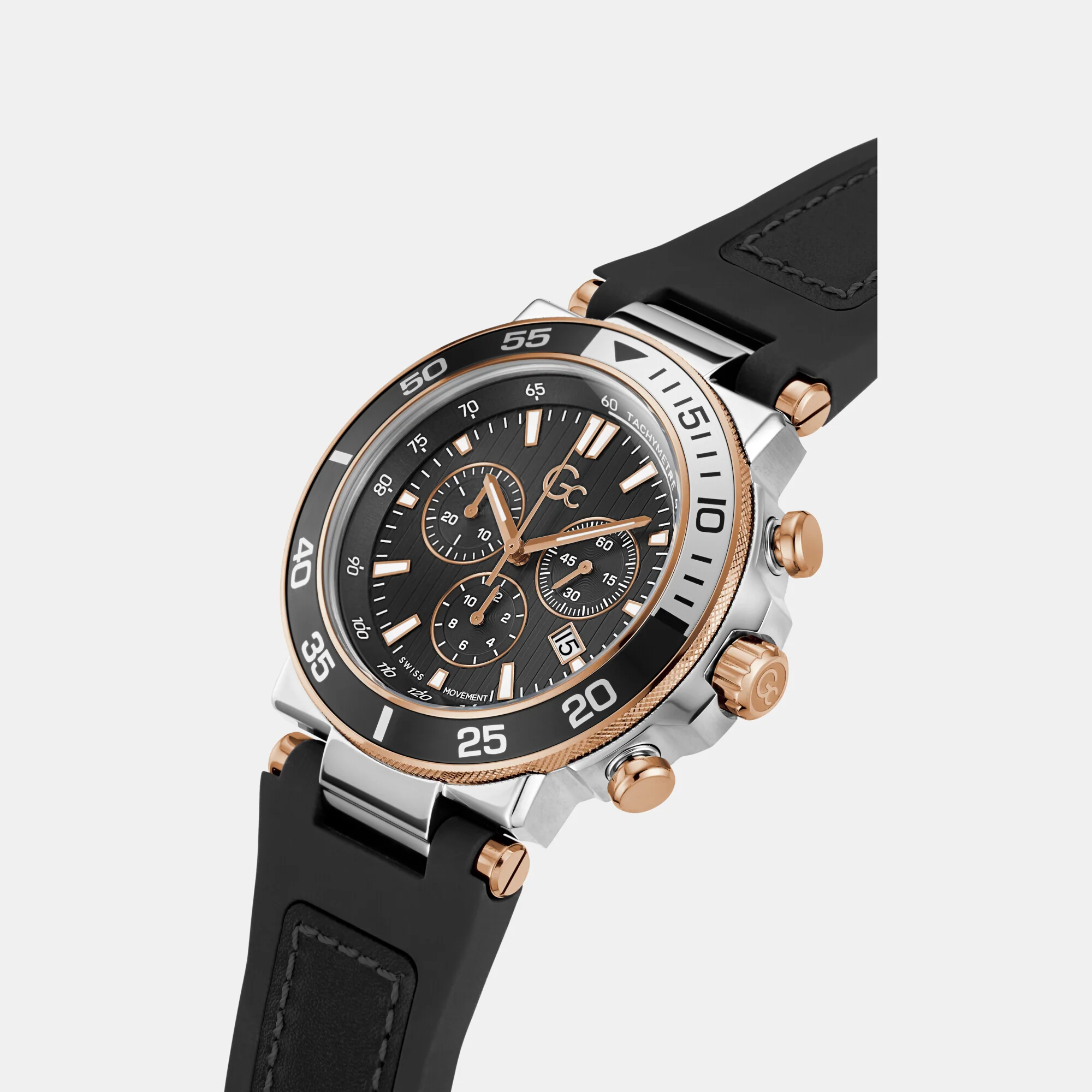 One Sport Men Quartz Black Dial Chronograph Silicone Watch Z14005G2MF - Image 8