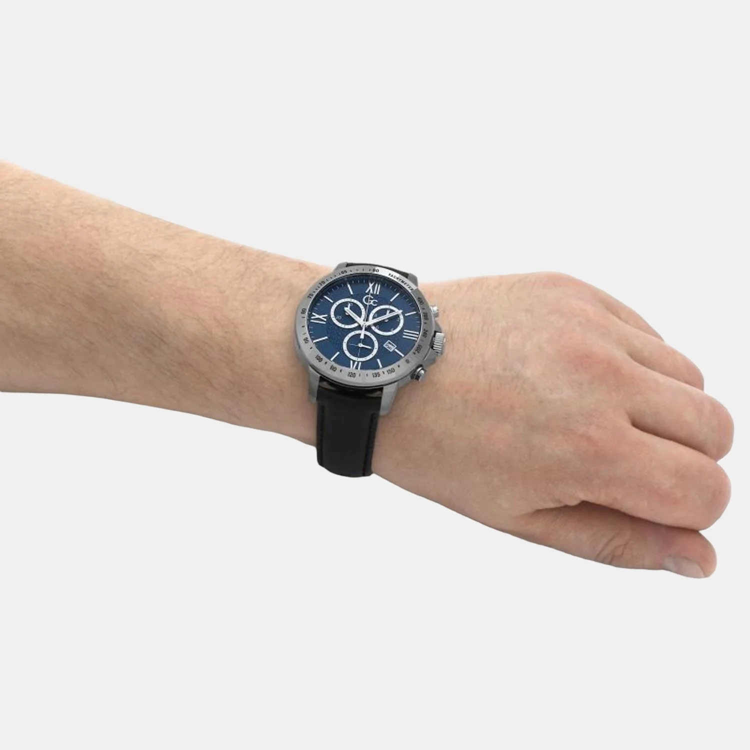 PrimeTime Men Quartz Blue Dial Chronograph Leather Watch Y91003G7MF - Image 7