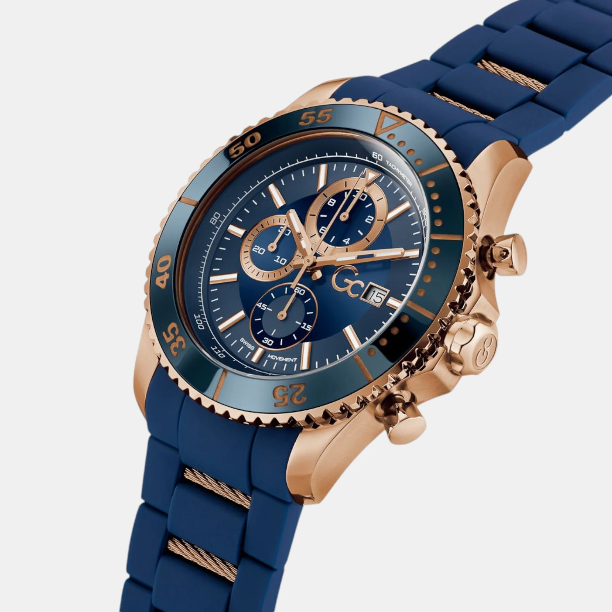 SpeedRacer Men Quartz Blue Dial Chronograph Silicone Watch Z51001G7MF - Image 4