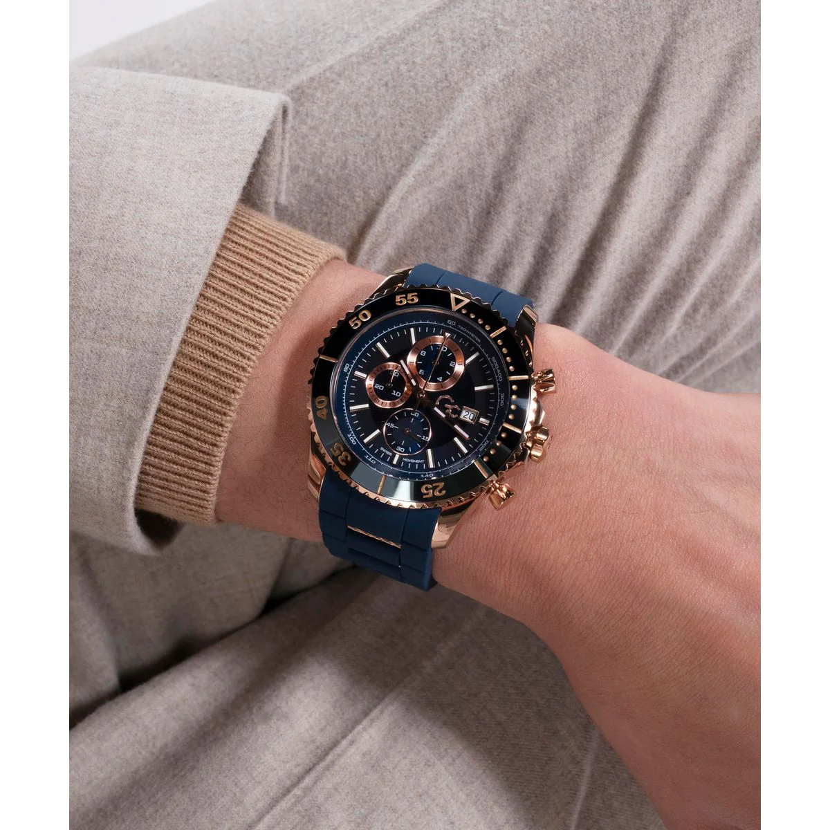 SpeedRacer Men Quartz Blue Dial Chronograph Silicone Watch Z51001G7MF - Image 8