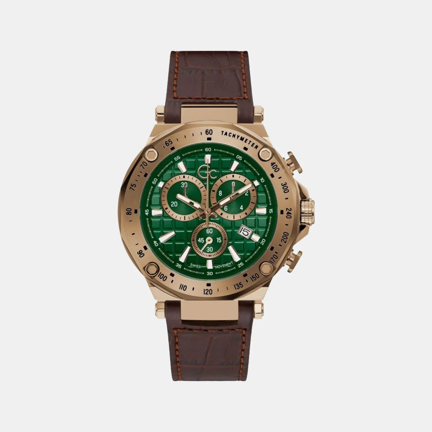 Spirit Sport Chrono Men Quartz Green Dial Chronograph Leather Watch Y81009G9MF
