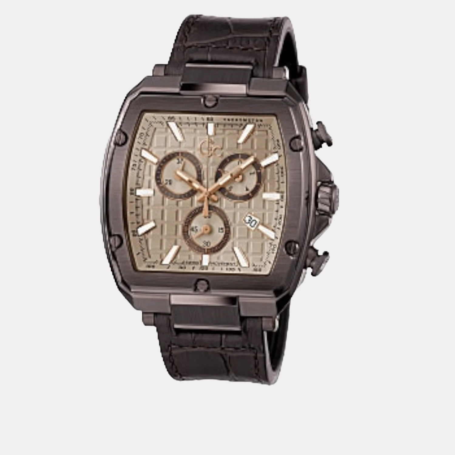Spirit Tonneau Chrono Men Quartz Beige Dial Chronograph Leather Watch Y83008G1MF - Image 5