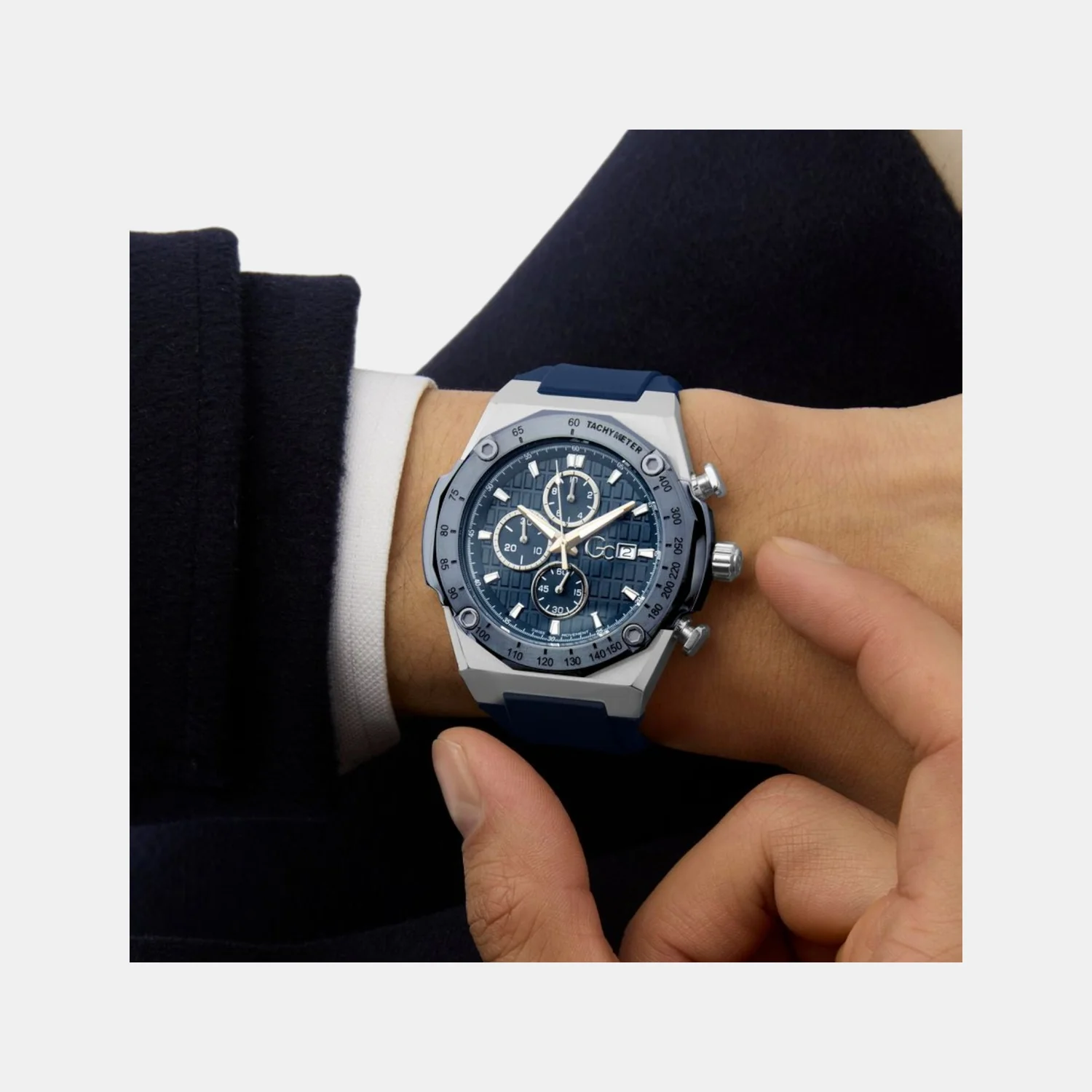 Sportchic Men Quartz Blue Dial Chronograph Silicone Watch Z68003G7 - Image 7