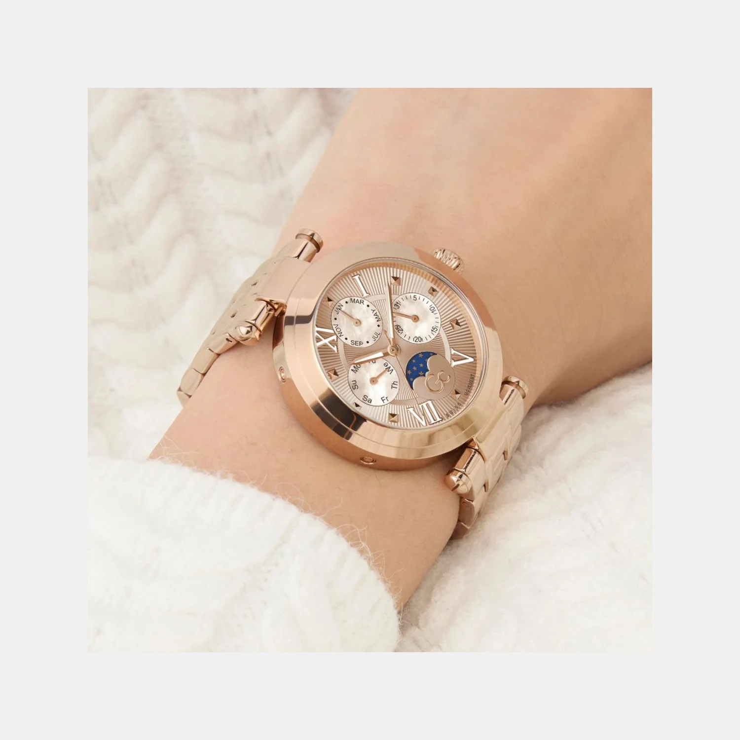 Sportchic Women Quartz Rose Gold Dial Multi-Function Stainless Steel Watch Z62003L3 - Image 7