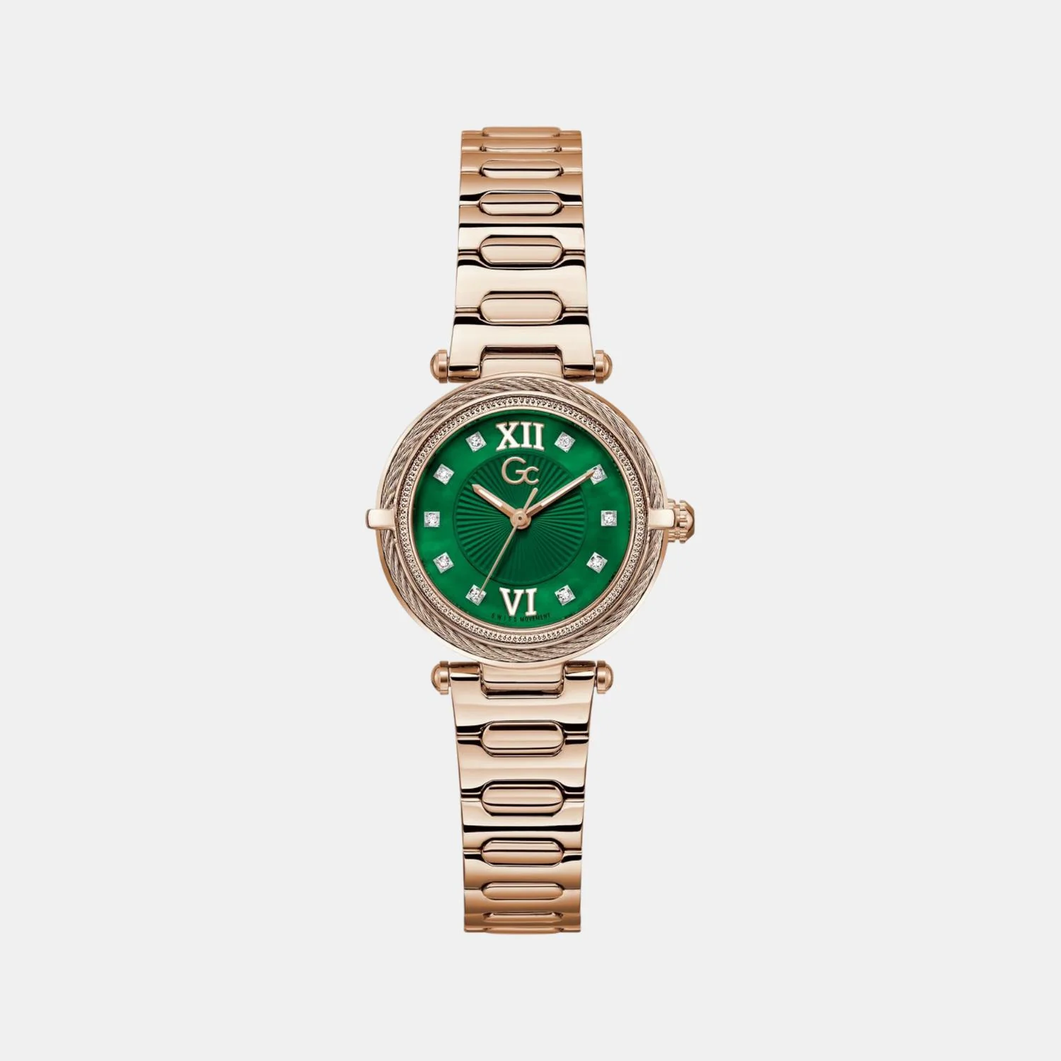 Vogue Cable Women Quartz Green Dial Analog Stainless Steel Watch Z57003L9 - Image 2