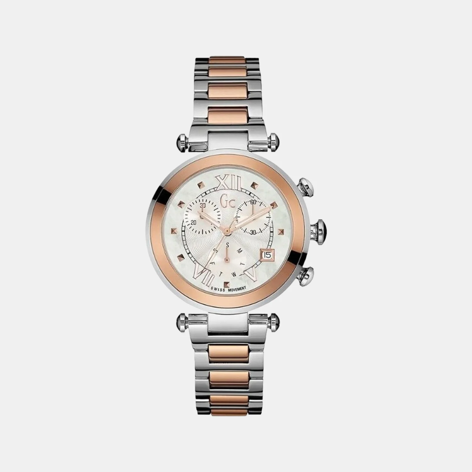 Women Quartz Silver Dial Chronograph Stainless Steel Watch Y05002M1
