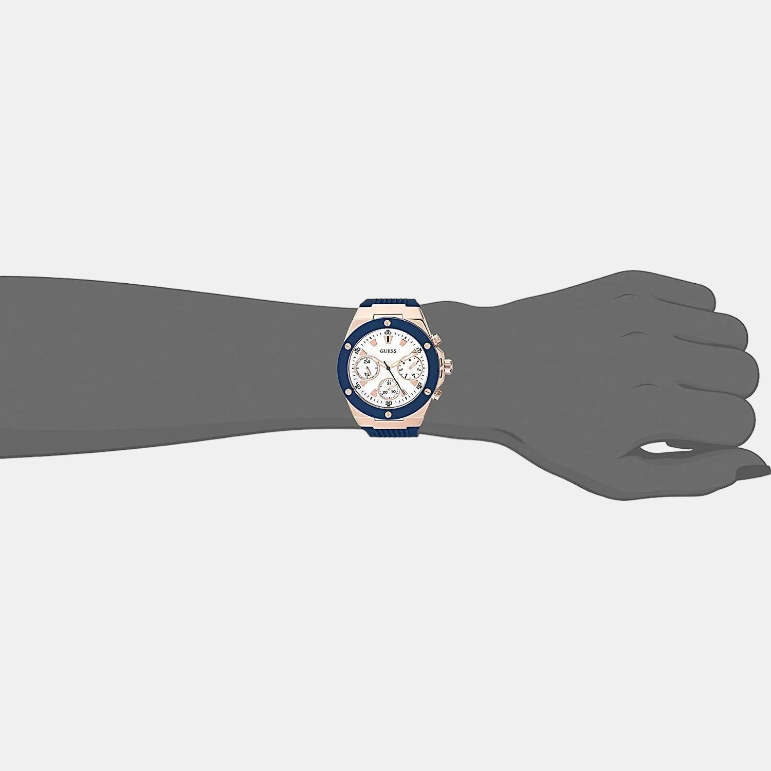 Women Quartz White Dial Chronograph Silicone Watch GW0030L5 - Image 4