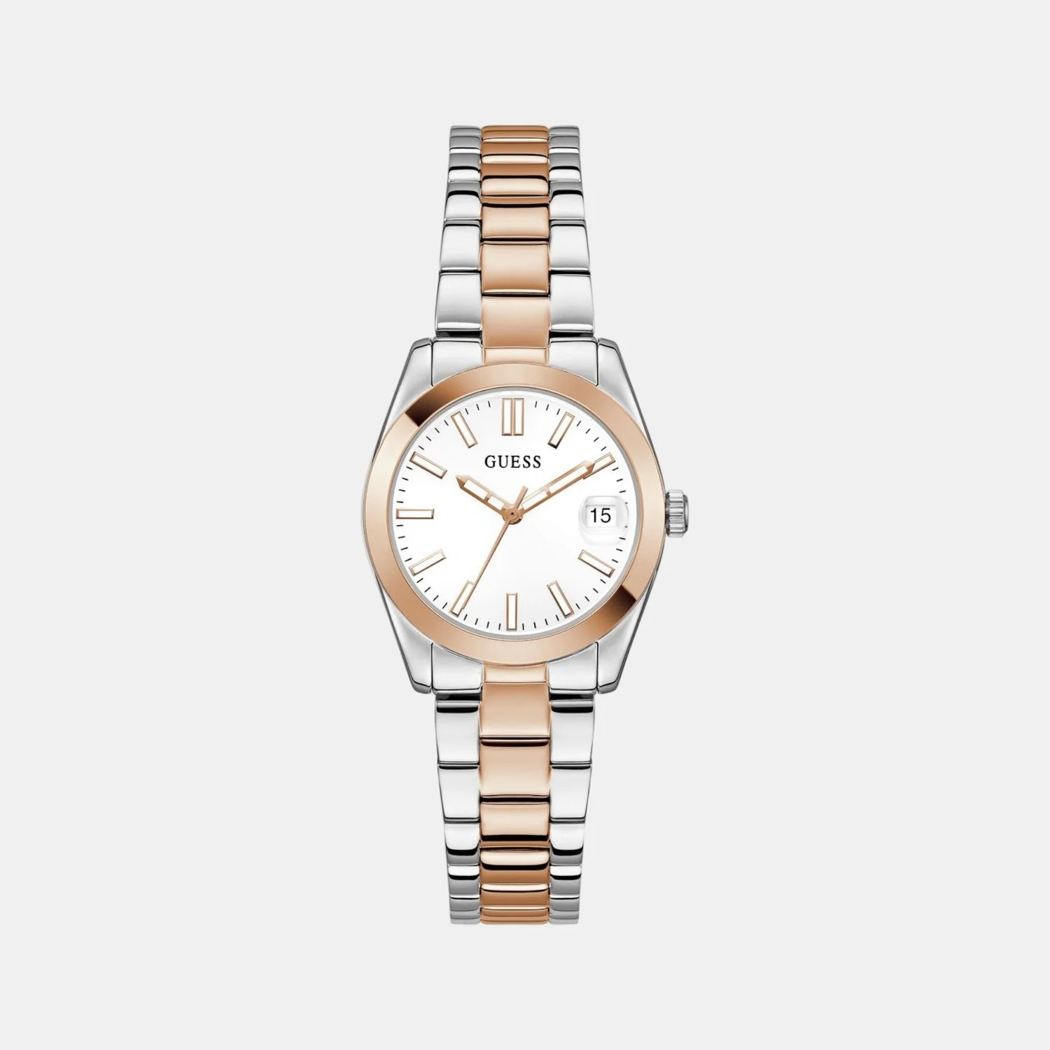 Alice Women Quartz White Dial Analog Recycled Steel Watch GW0934L6