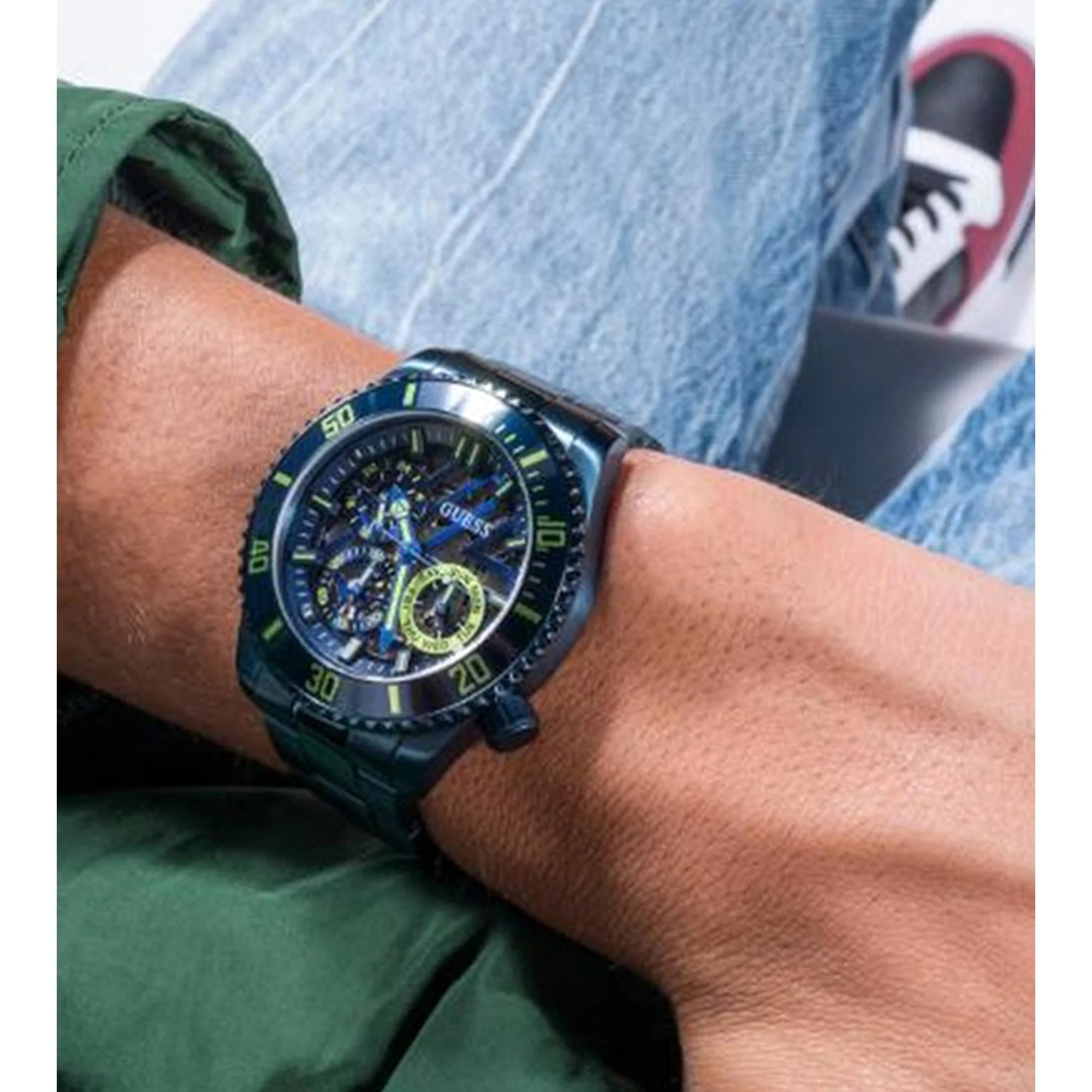 Axle Men Quartz Blue Dial Chronograph Stainless Steel Watch GW0488G4 - Image 4