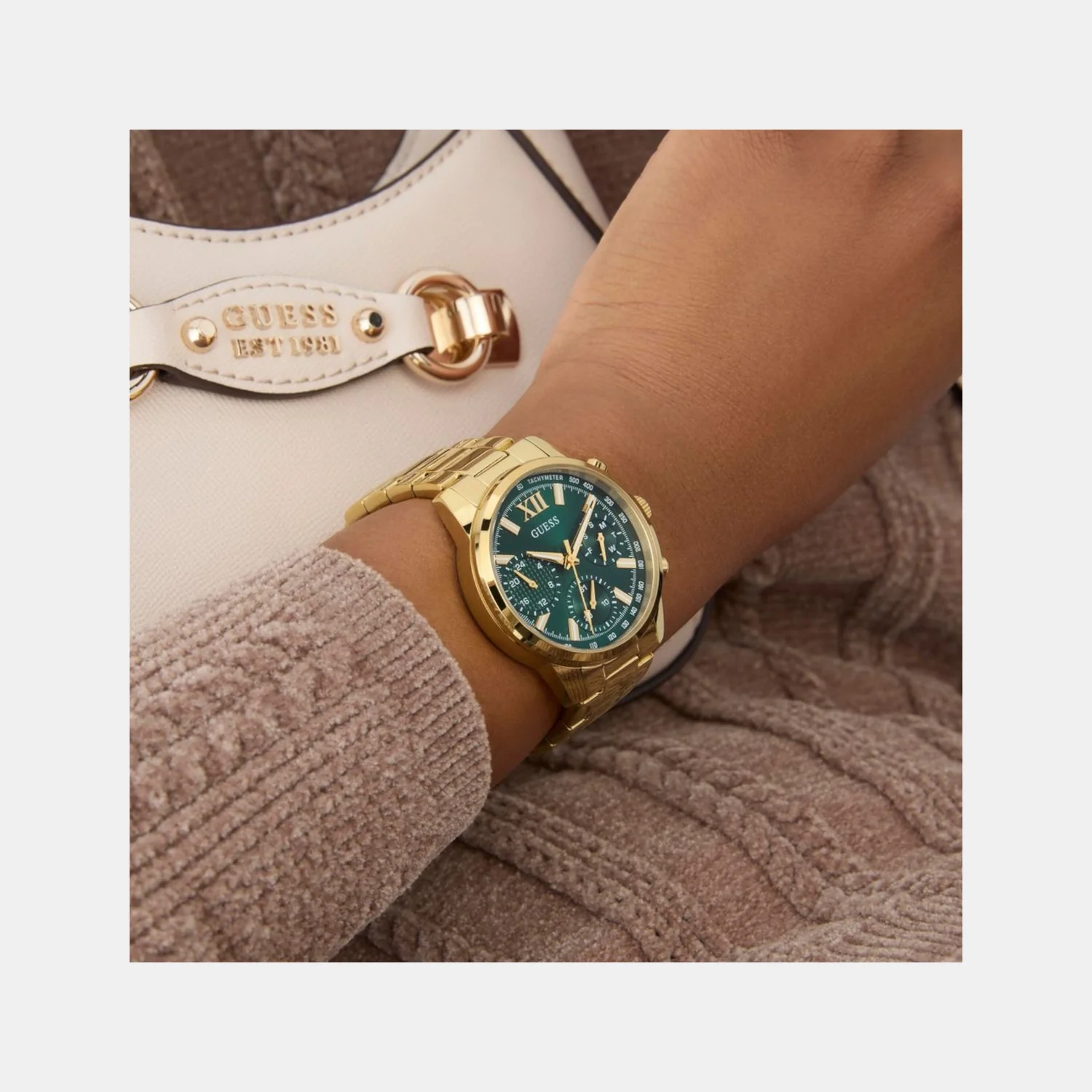 Bailey Women Quartz Green Dial Multi-Function Stainless Steel Watch GW0933L6 - Image 5