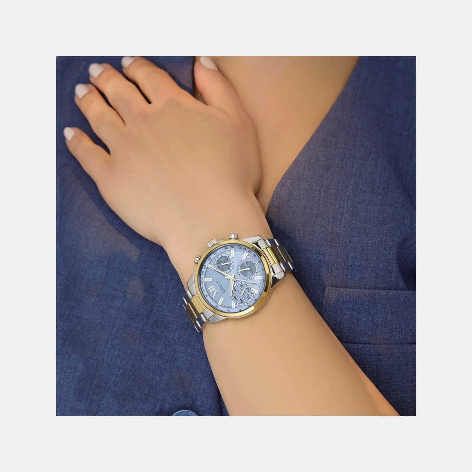 Bailey Women Quartz Ice Blue Dial Multi-Function Stainless Steel Watch GW0933L3 - Image 8