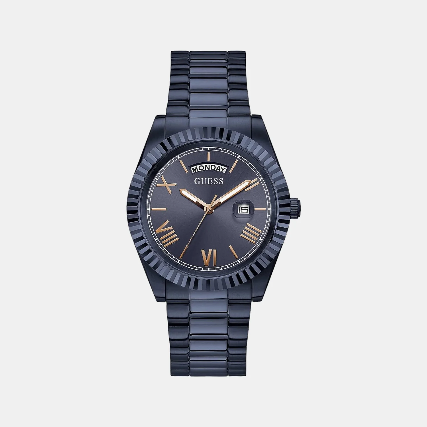 Connoisseur Round Men Quartz Blue Dial Analog Stainless Steel Watch GW0265G9