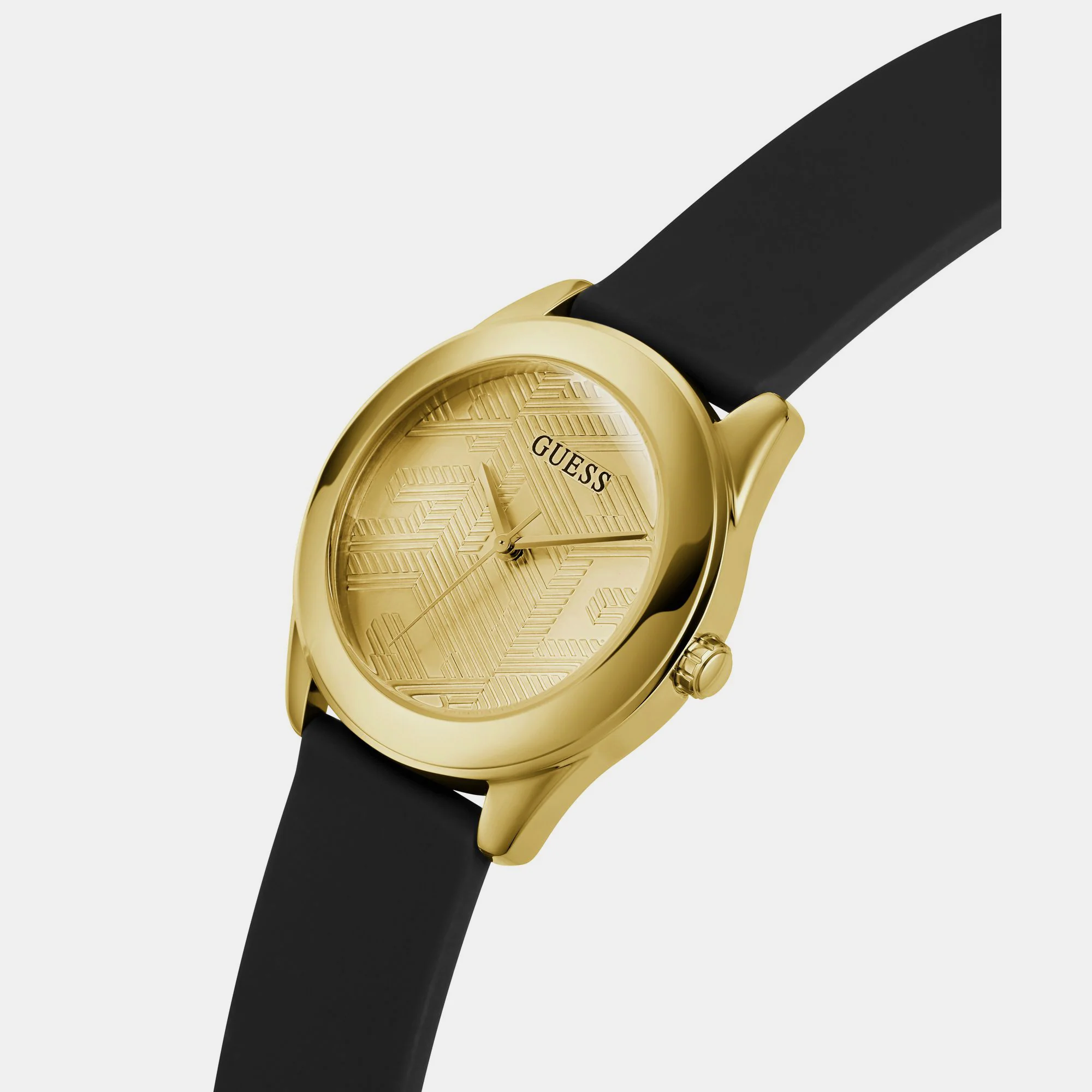 Cubed Women Quartz Champagne Dial Analog Silicone Watch GW0665L1 - Image 5