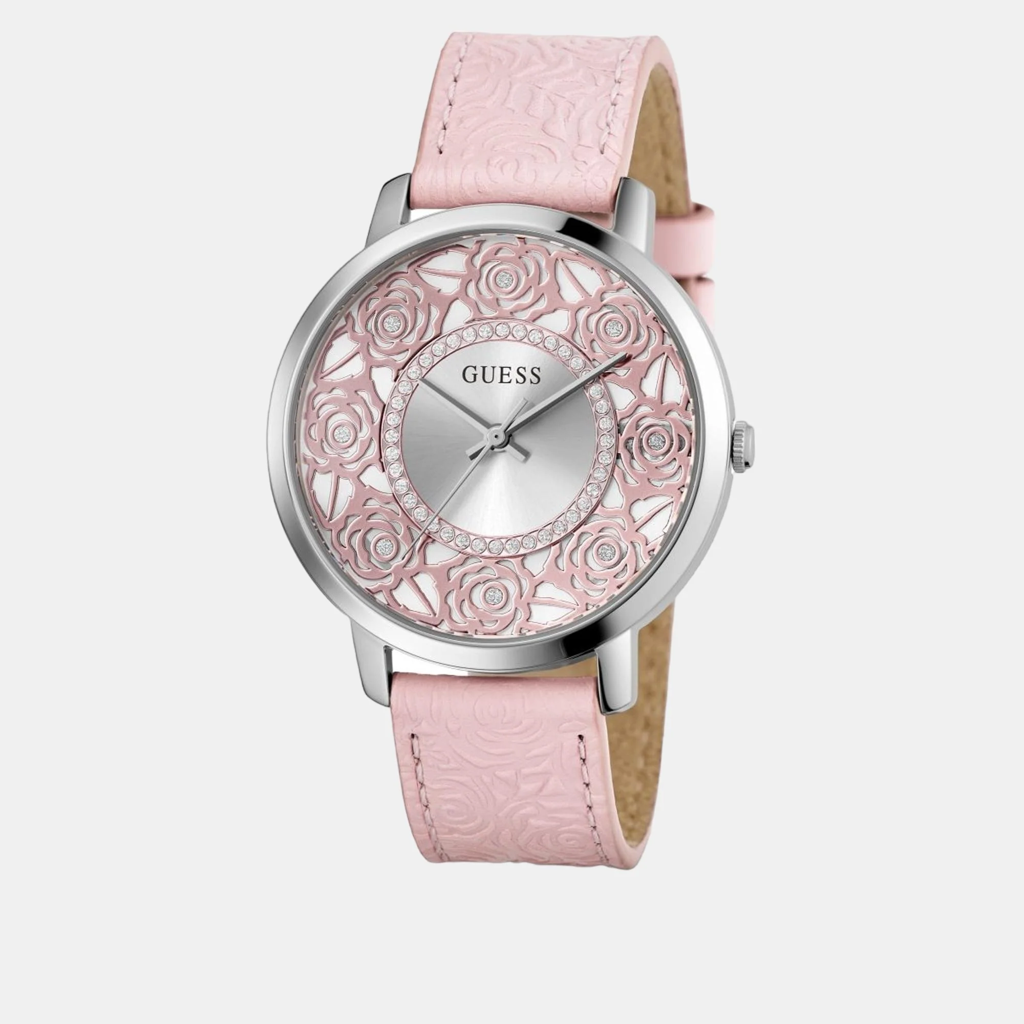Dahila Women Quartz Pink Dial Analog Leather Watch GW0529L1 - Image 5