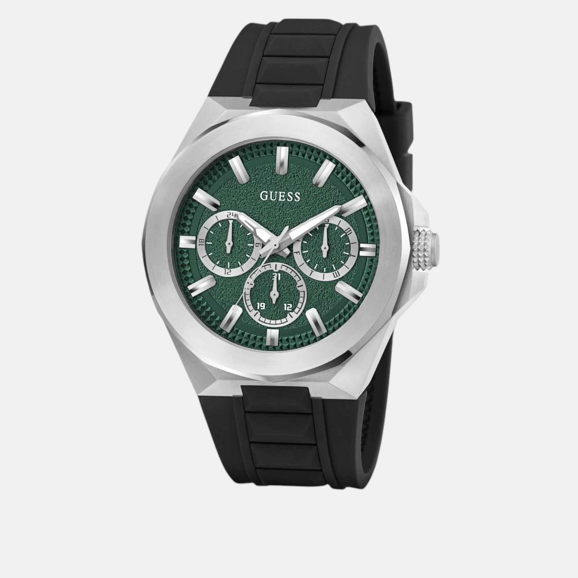 Dashboard Men Quartz Green Dial Multi-Function Silicone Watch GW0799G3 - Image 3