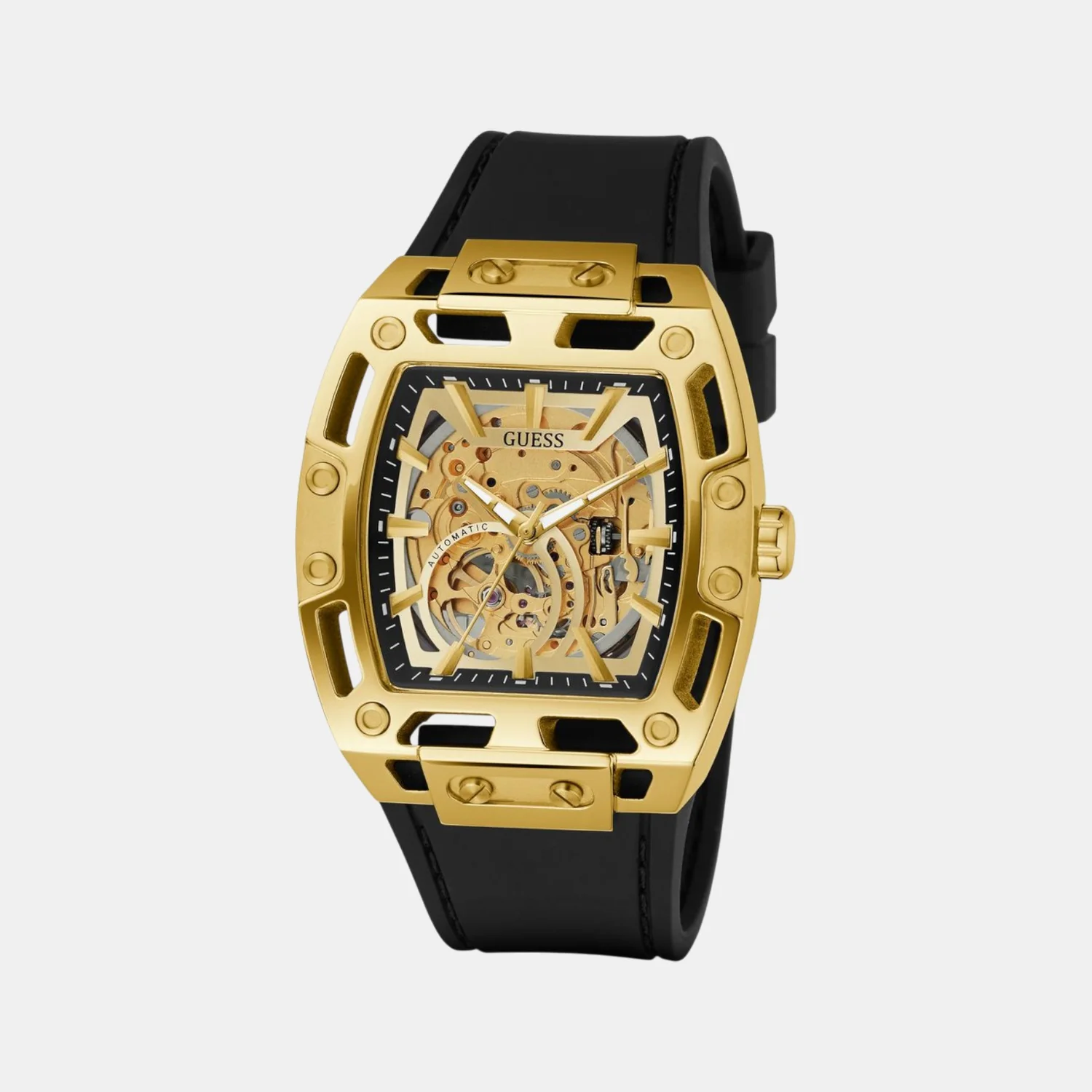 Dress Men Automatic Champagne Dial Analog Silicone Watch GW0980G2 - Image 2
