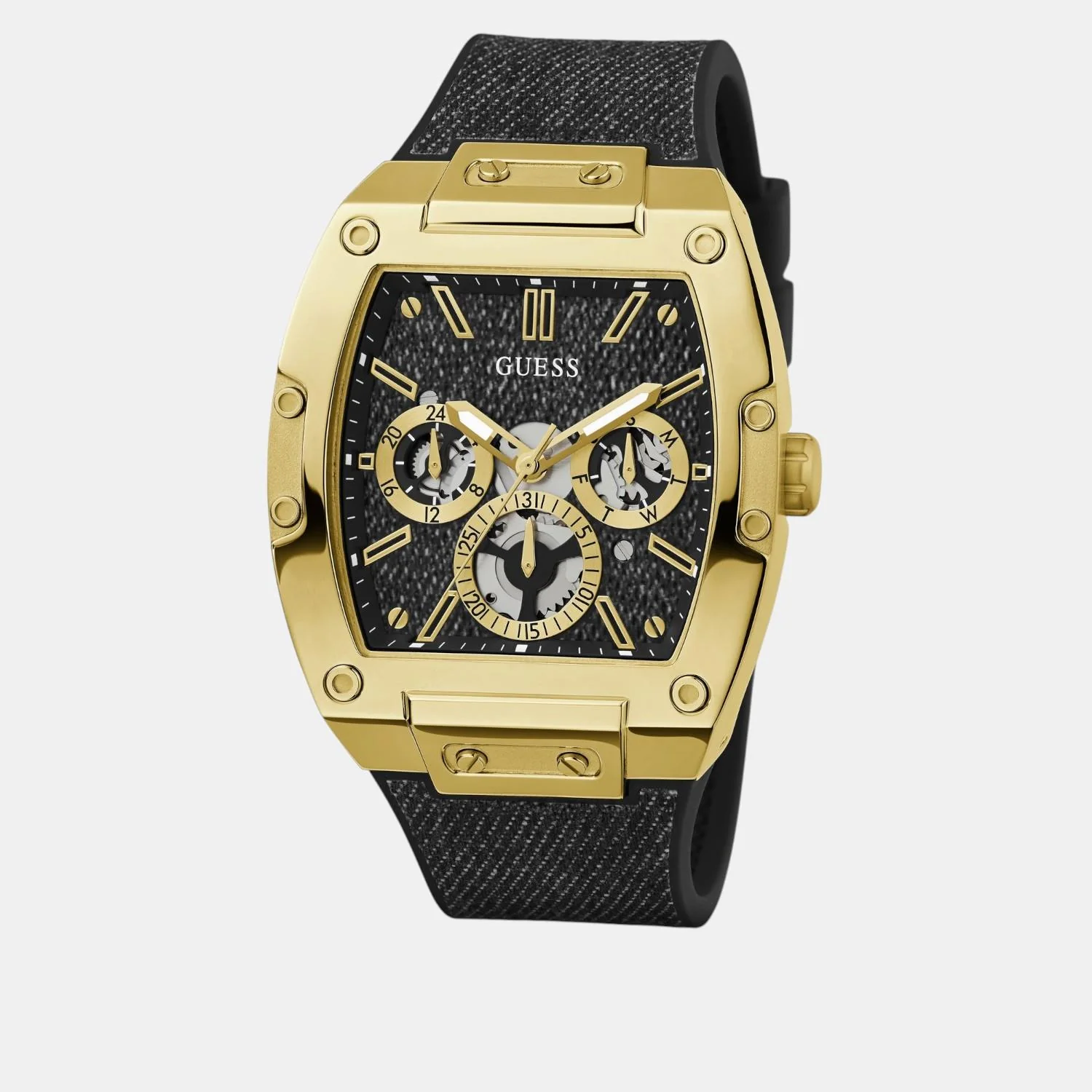 Dress Men Quartz Black Dial Multi-Function Silicone Watch GW0786G1 - Image 3