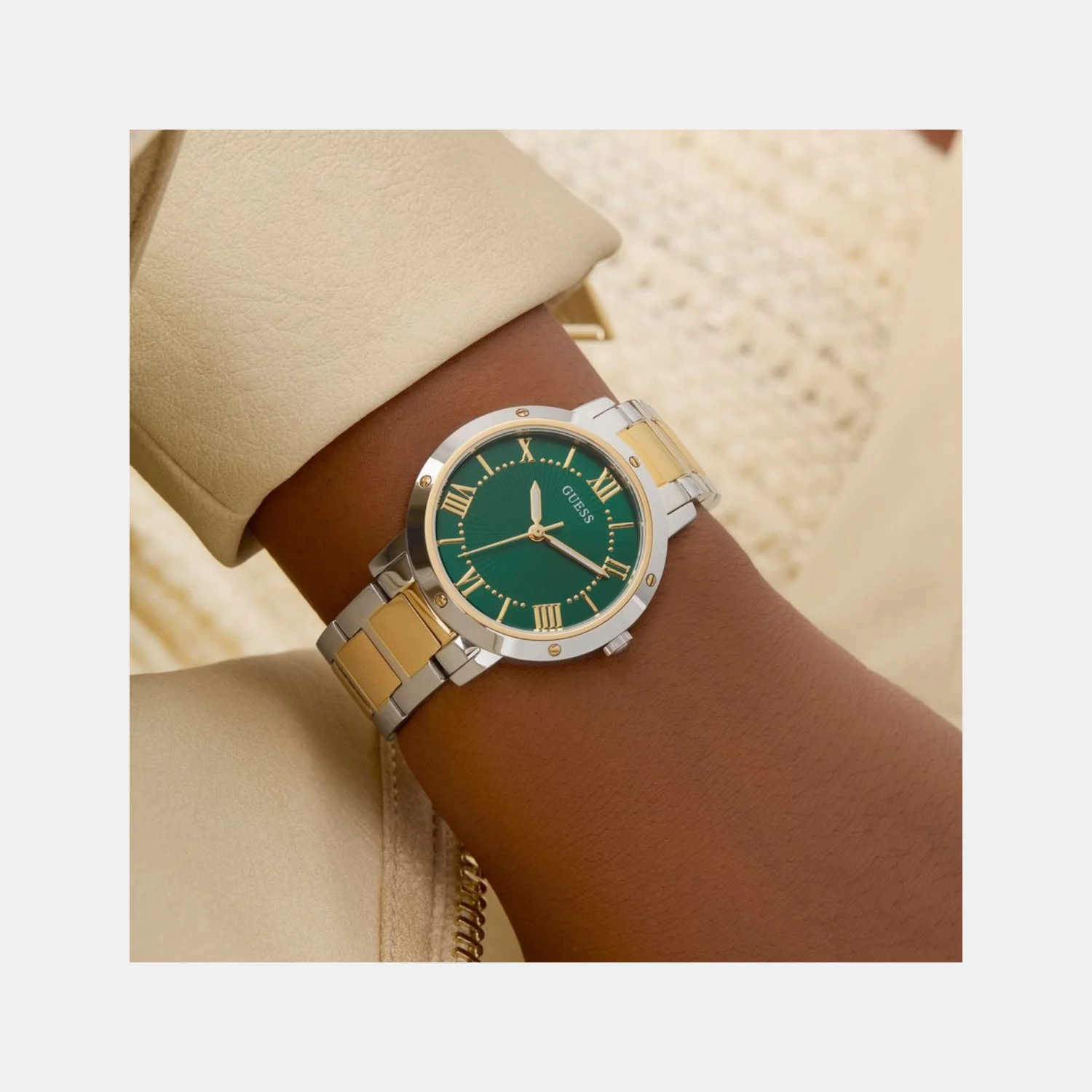 Dress Women Quartz Green Dial Analog Recycled Steel Watch GW0404L5 - Image 6