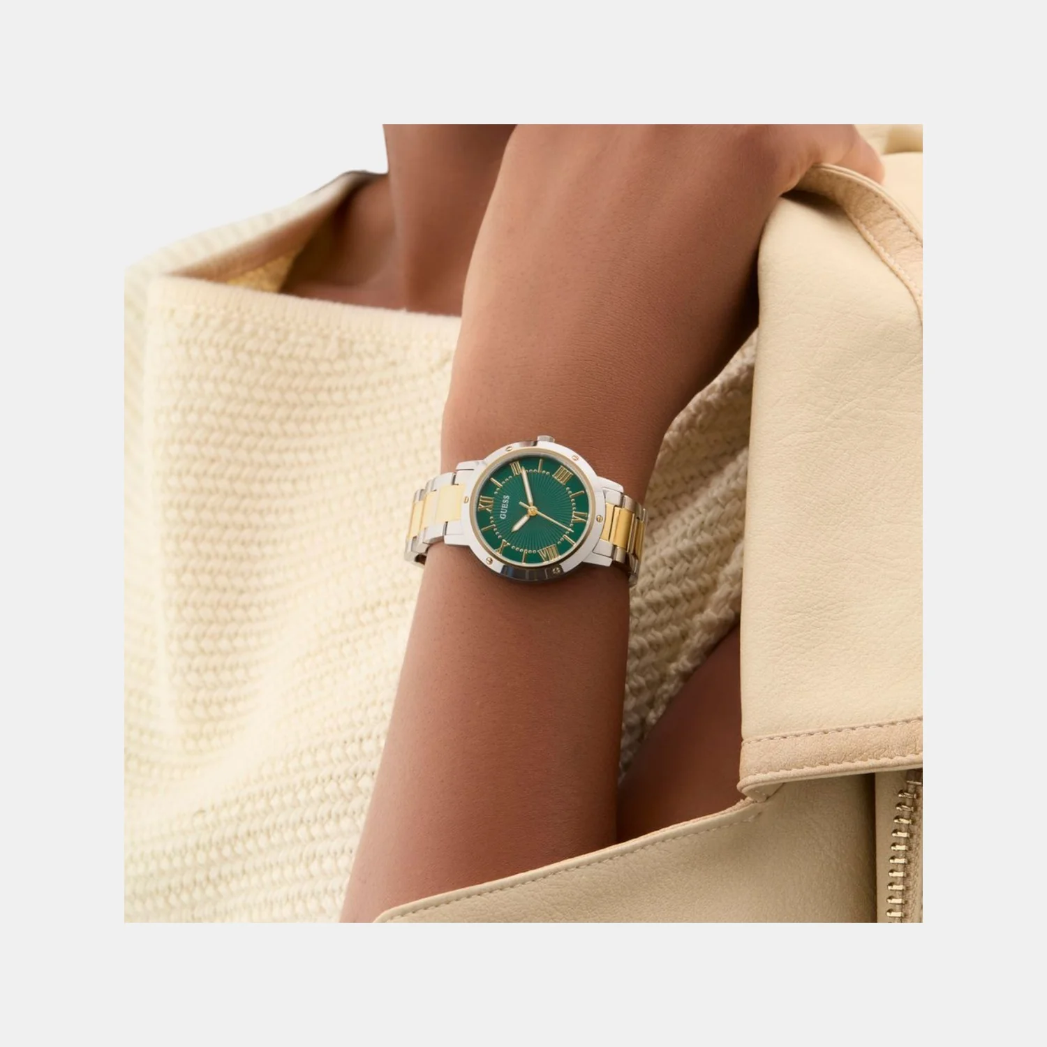 Dress Women Quartz Green Dial Analog Recycled Steel Watch GW0404L5 - Image 7