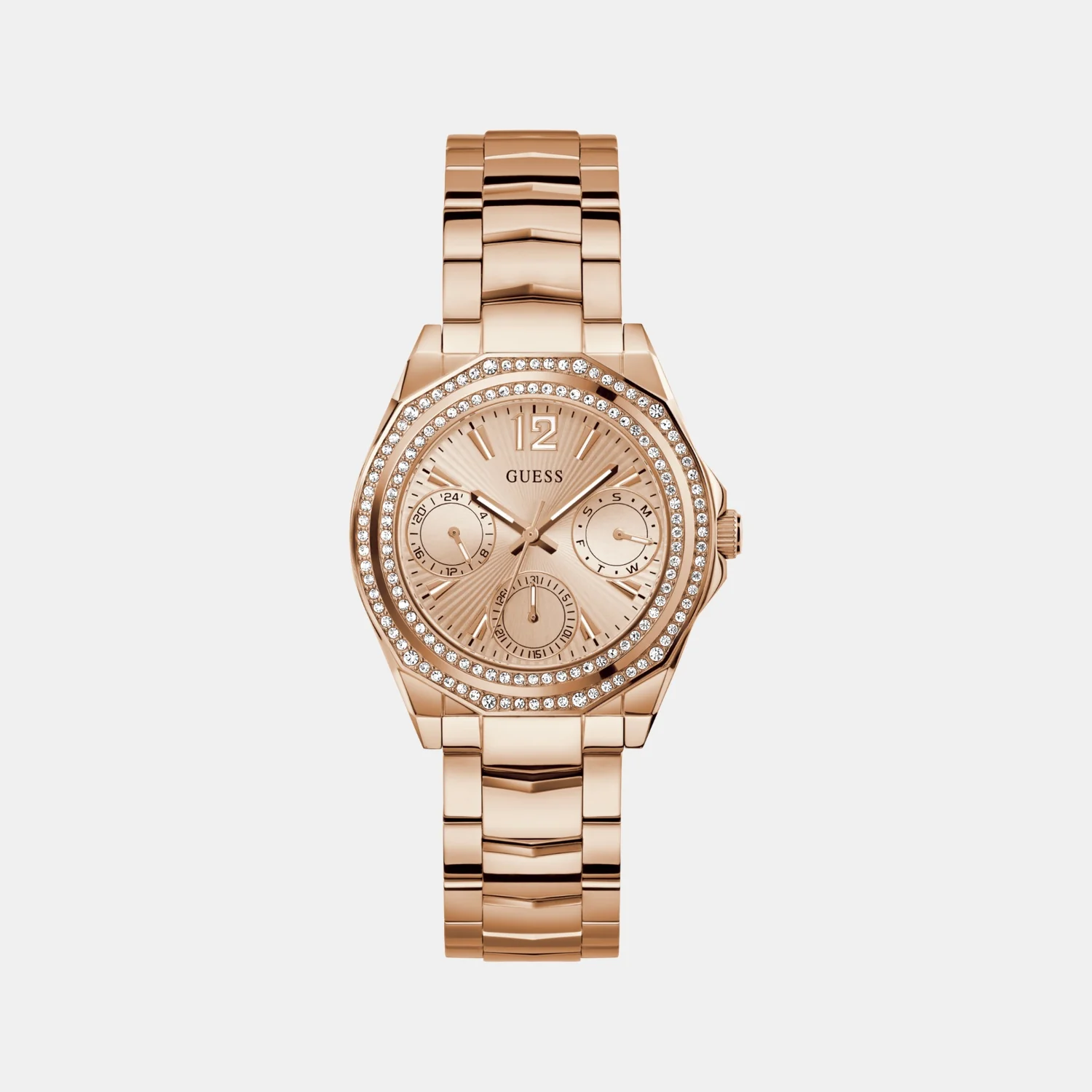 Dress Women Quartz Rose Gold Dial Multi-Function Stainless Steel Watch GW0685L3 - Image 2