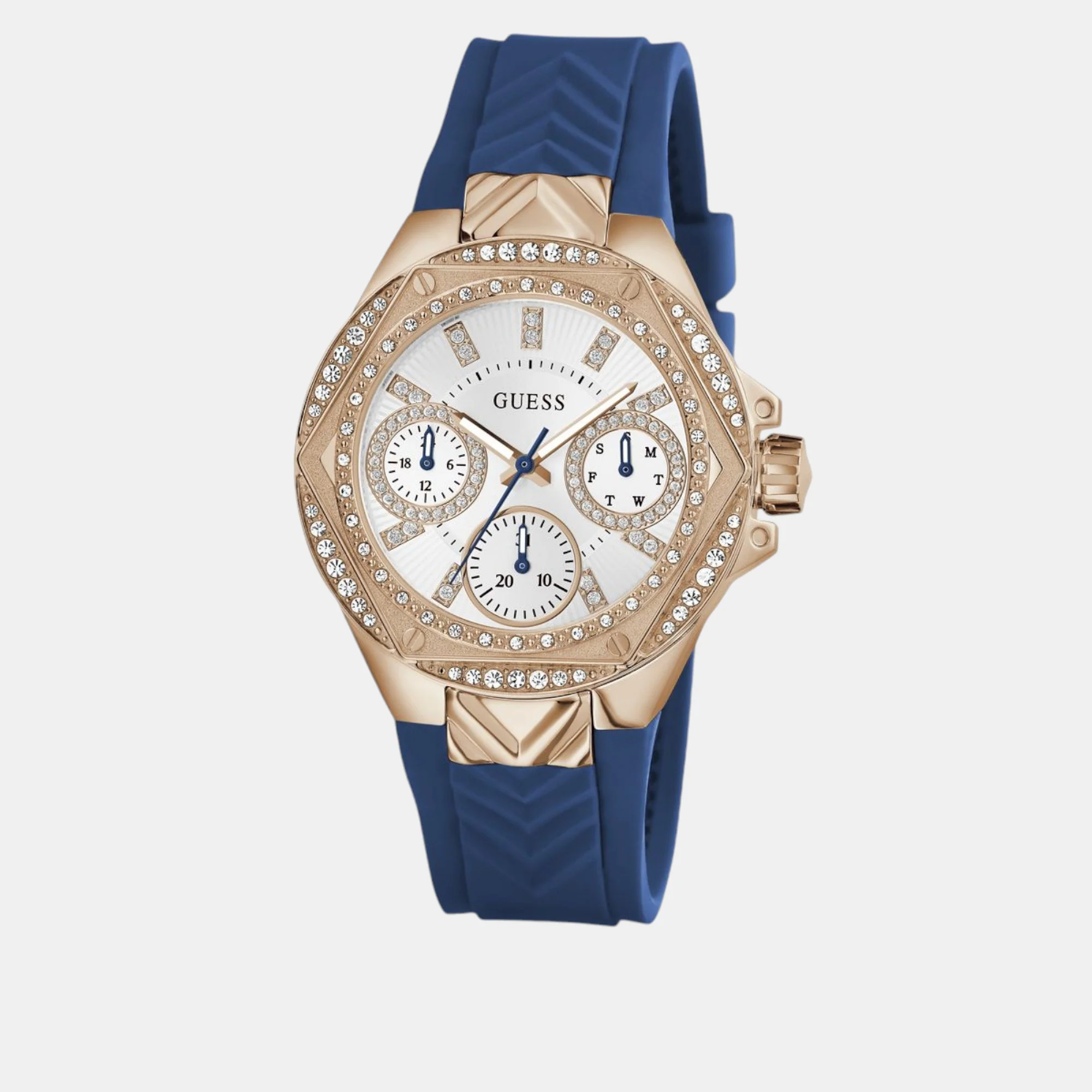 Envy Women Quartz White Dial Multi-Function Silicone Watch GW0774L3 - Image 2