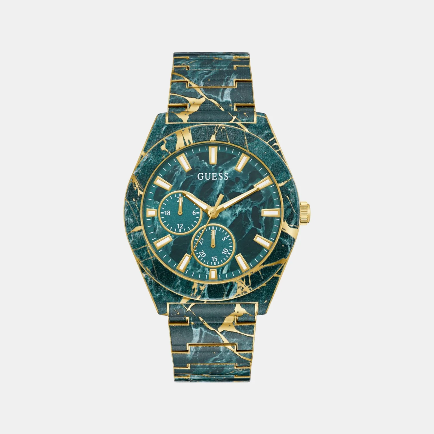 Flash Men Quartz Green Dial Multi-Function Stainless Steel Watch GW0953G1 - Image 2
