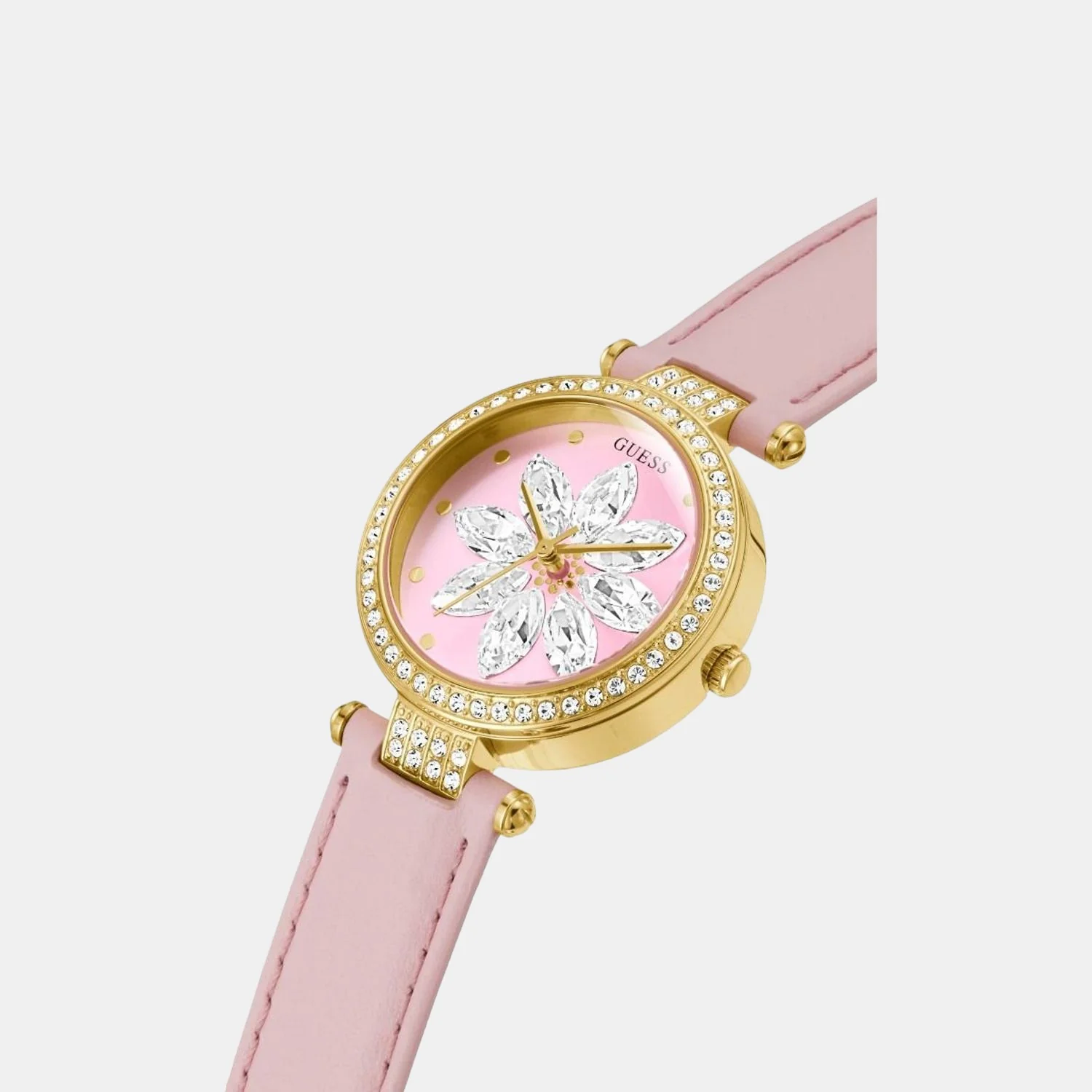 Full Bloom Women Quartz Pink Dial Analog Leather Watch GW0382L1 - Image 2