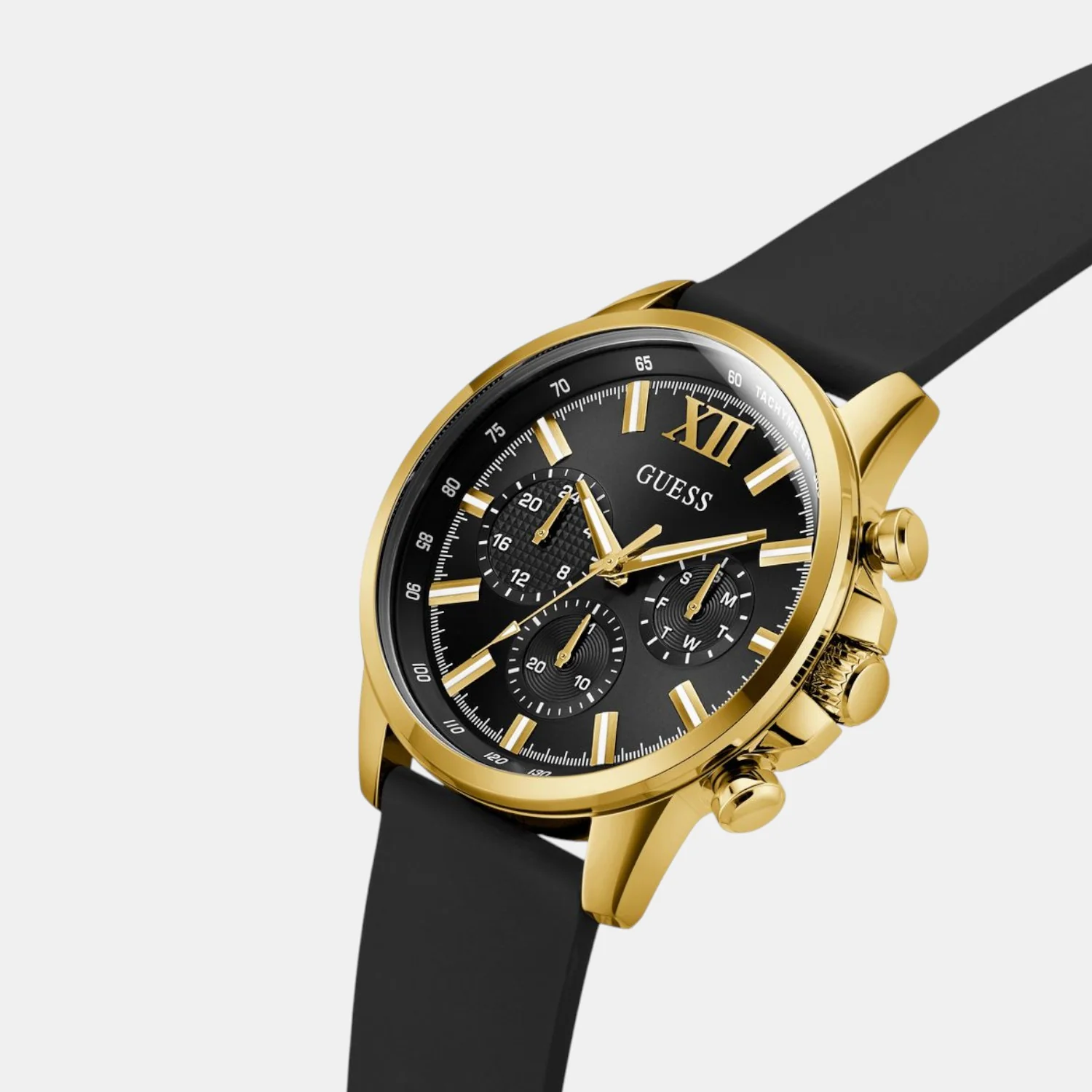 Guess Dress Men Quartz Black Dial Chronograph Silicone Watch GW0913G2 - Image 5