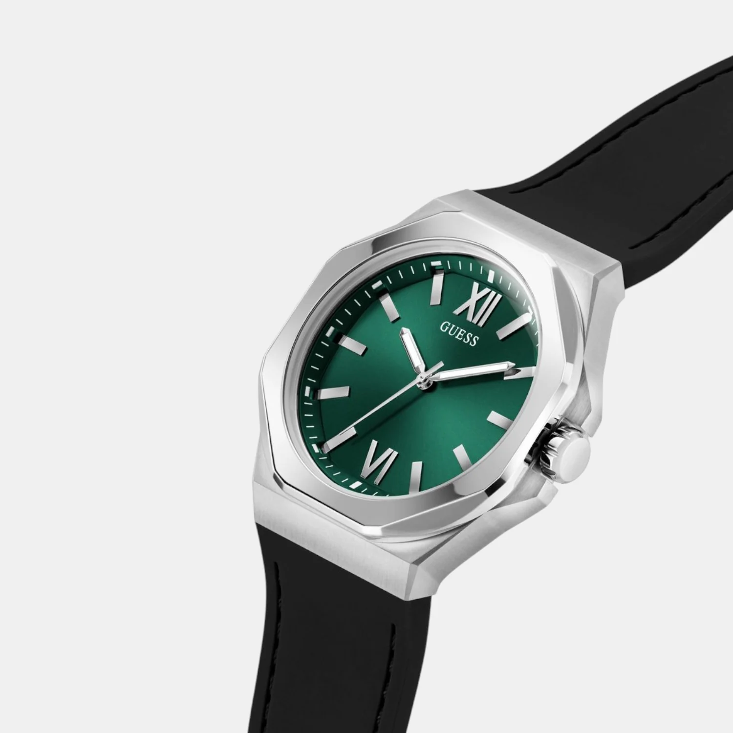 Guess Dress Men Quartz Green Dial Analog Silicone Watch GW0850G1 - Image 5