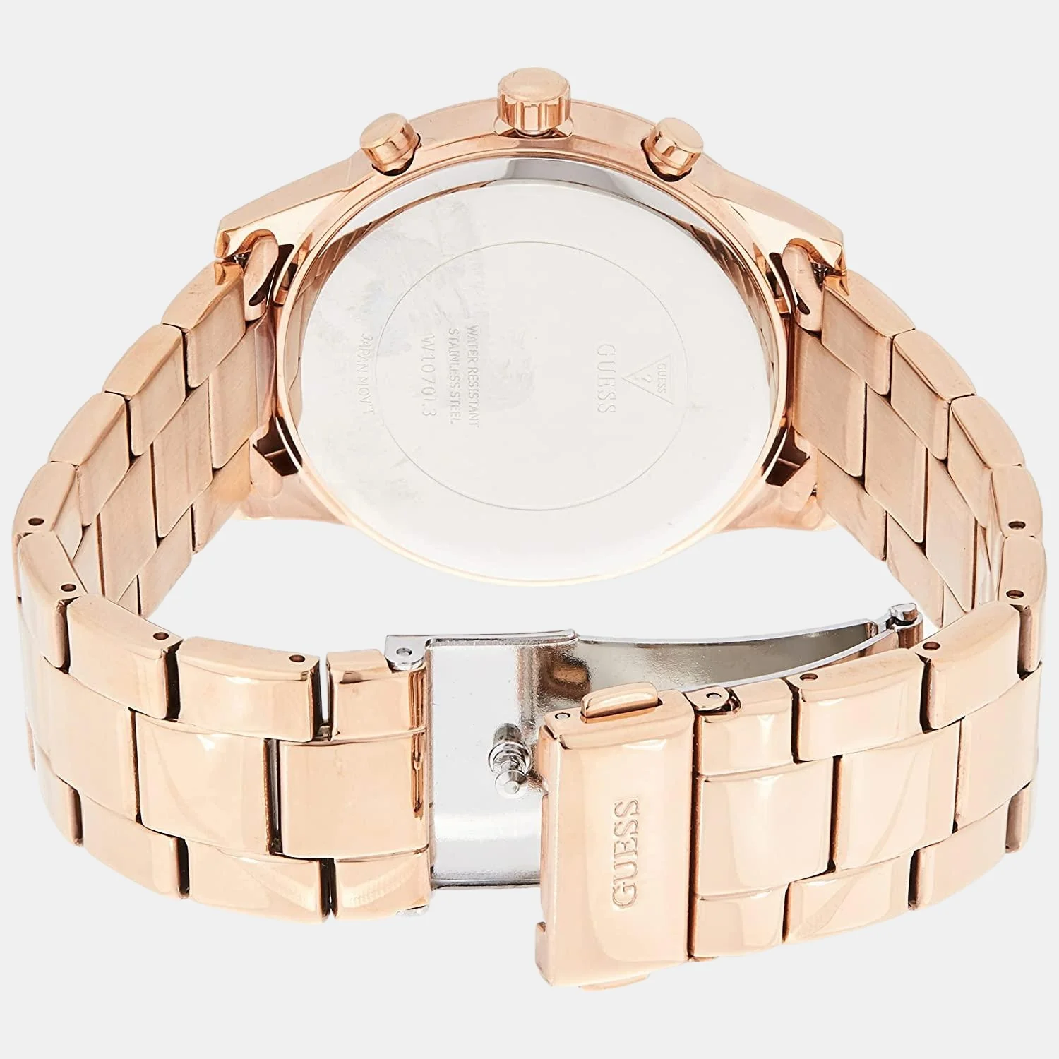 Guess Dress Women Quartz Rose Gold Dial Chronograph Stainless Steel Watch W1070L3 - Image 2